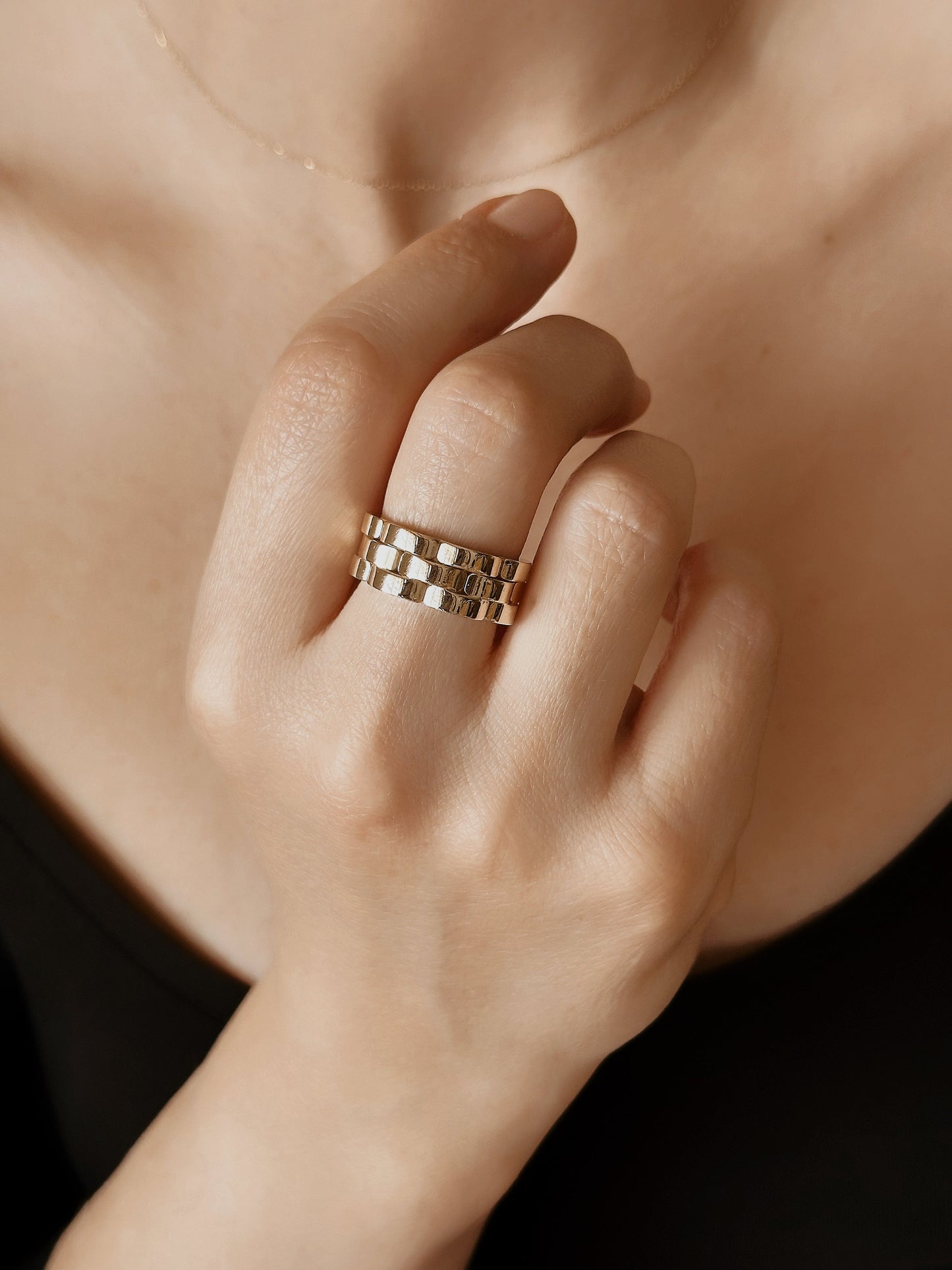 14K Gold Watch Band Chain Ring - Solstik