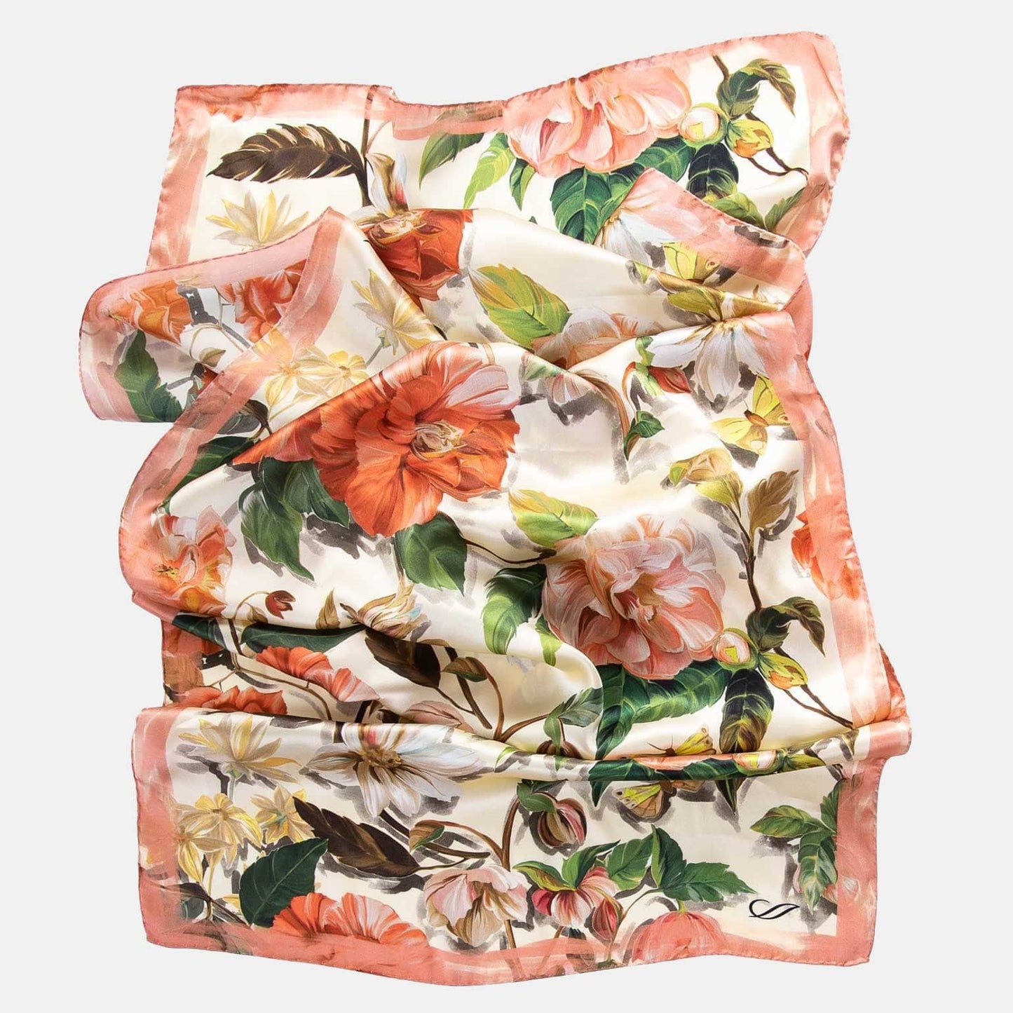 Rosa - Long Silk Scarf - Peach - Solstik