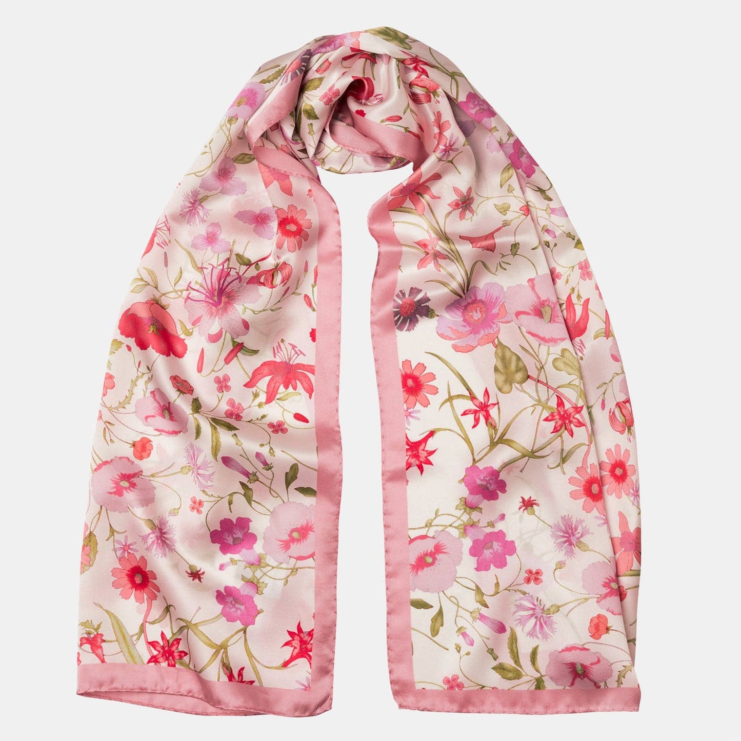 Primavera - Long Silk Scarf - Pink - Solstik