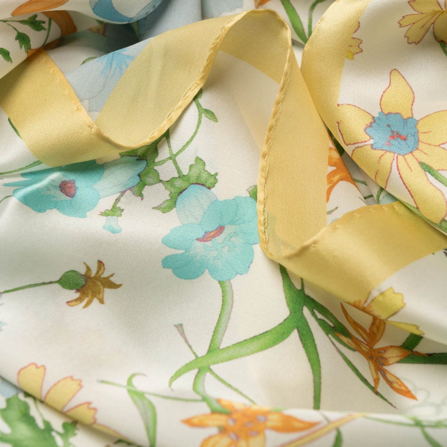 Primavera - Long Silk Scarf - Yellow - Solstik