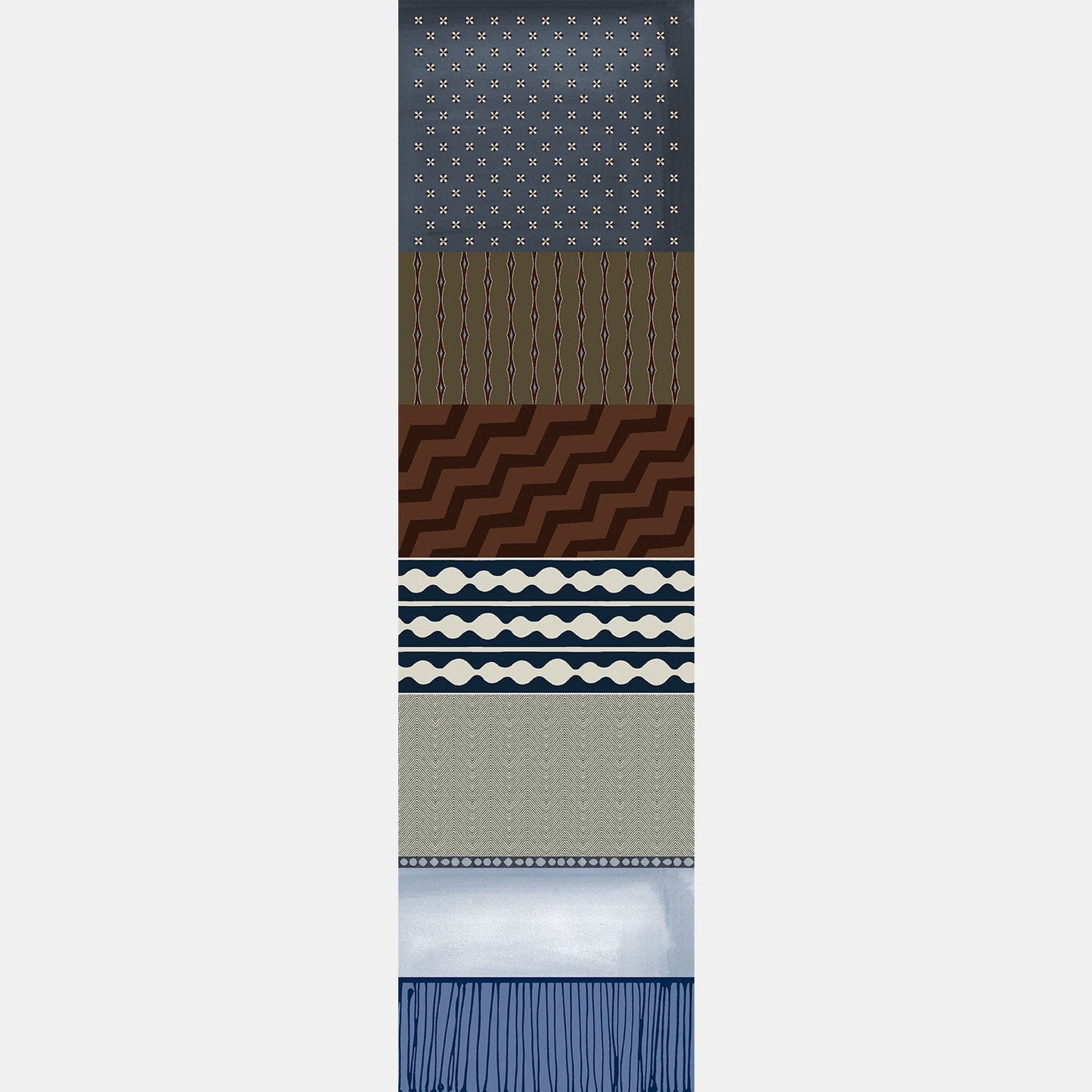 Atri - Long Silk Scarf- Blue - Solstik