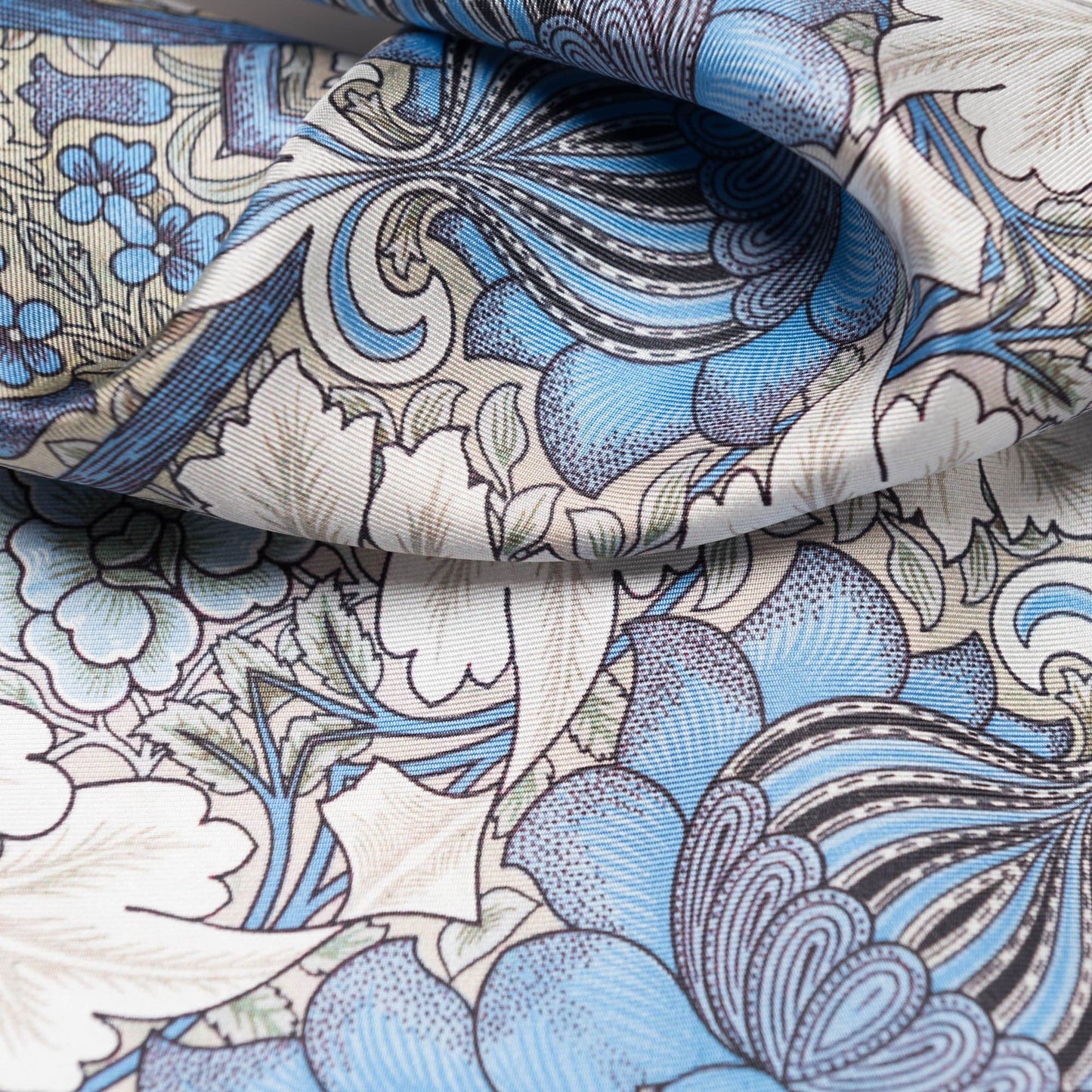 St. James - Silk Neckerchief - Blue and Tan - Solstik