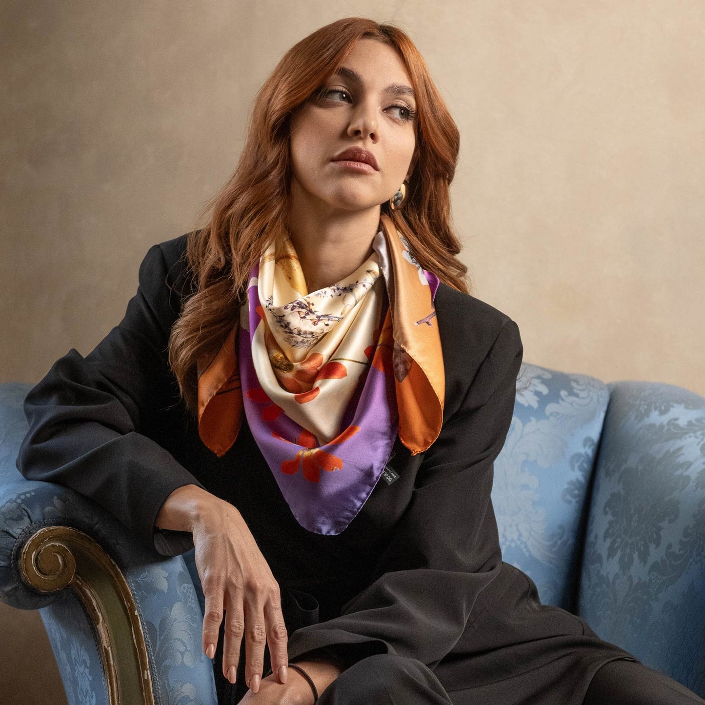 Cristina - Silk Foulard - Champagne - Solstik