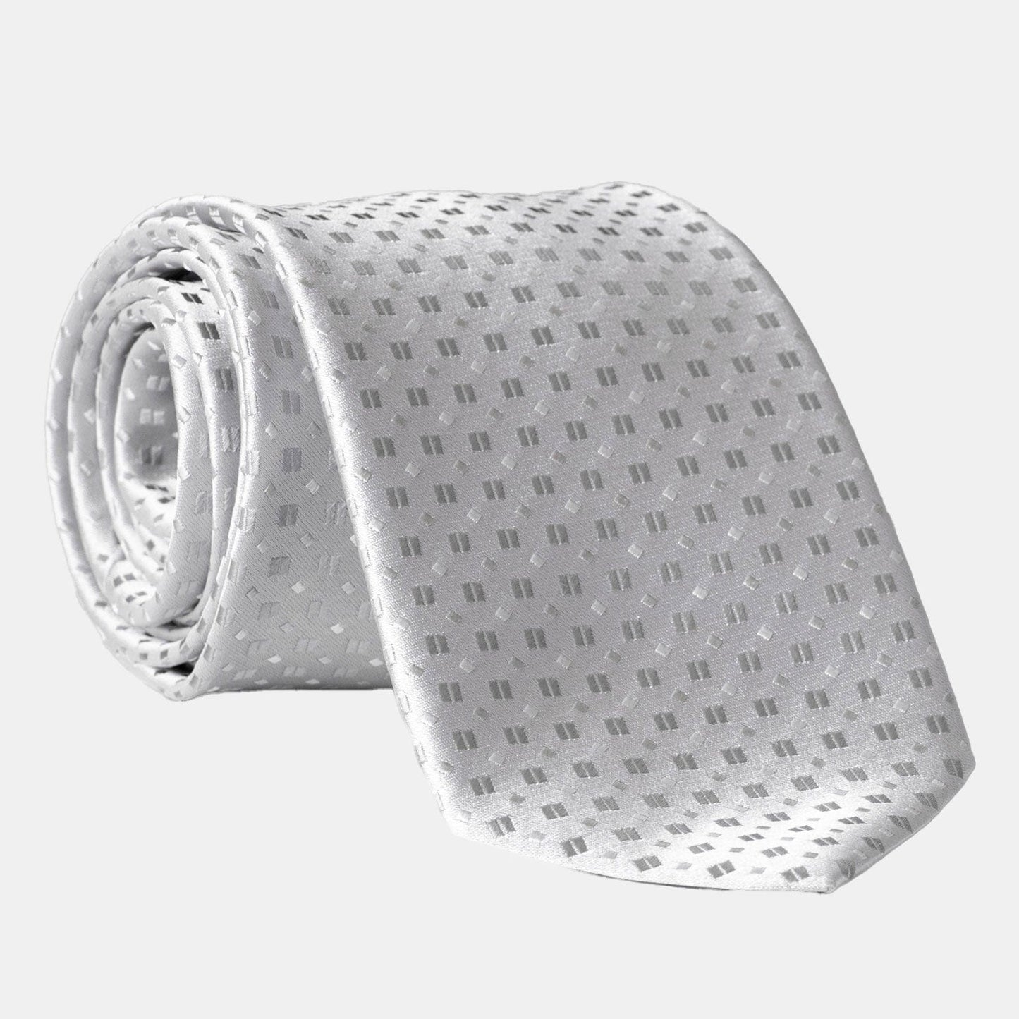 Barbera - Silk Jacquard Tie - Silver - Solstik