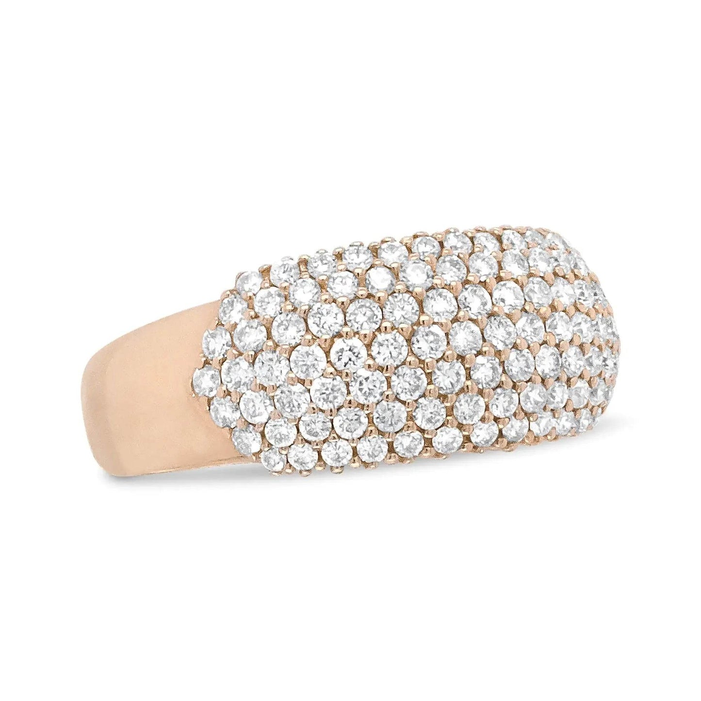18K Rose Gold Diamond Dome Band Ring 1ct F-G/VS - Solstik