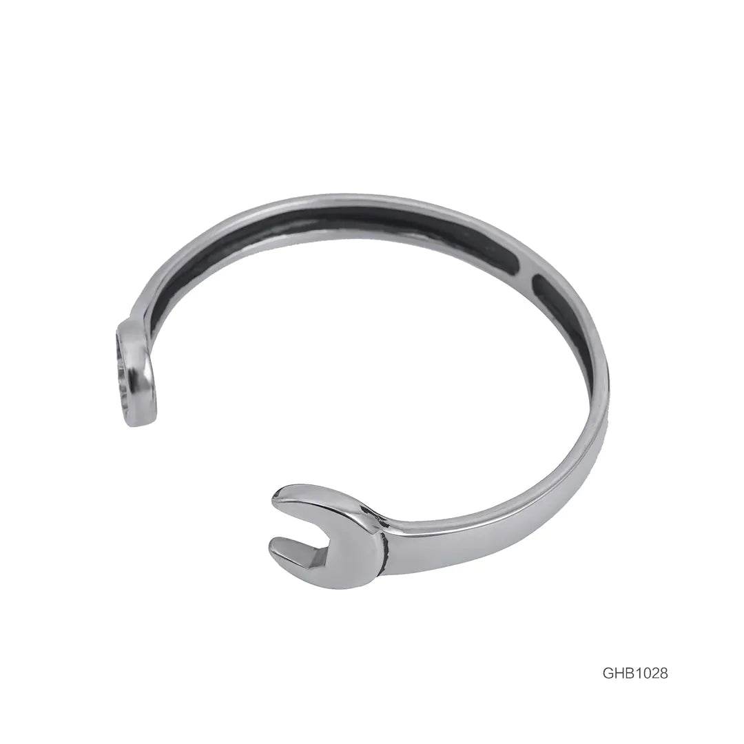 Personalized Stainless Steel Wrench Bracelet in Titanium - Solstik