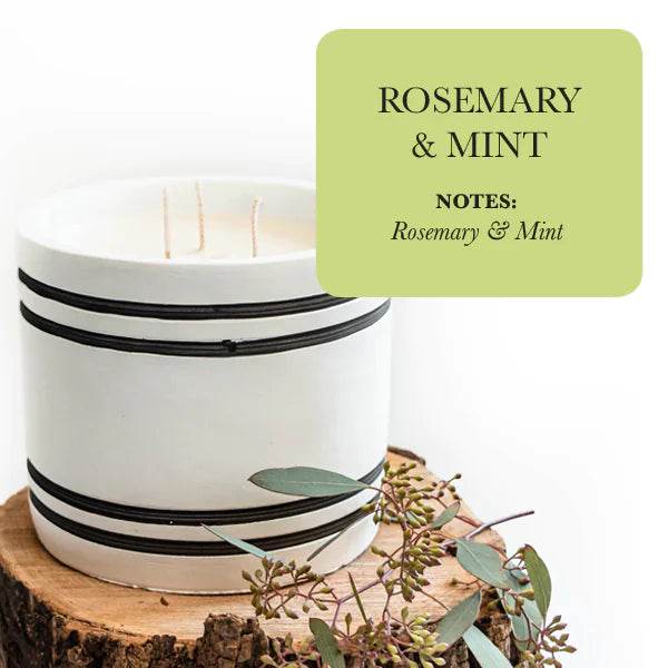 Luxury Large Striped Stone Designer Candle - Solstik