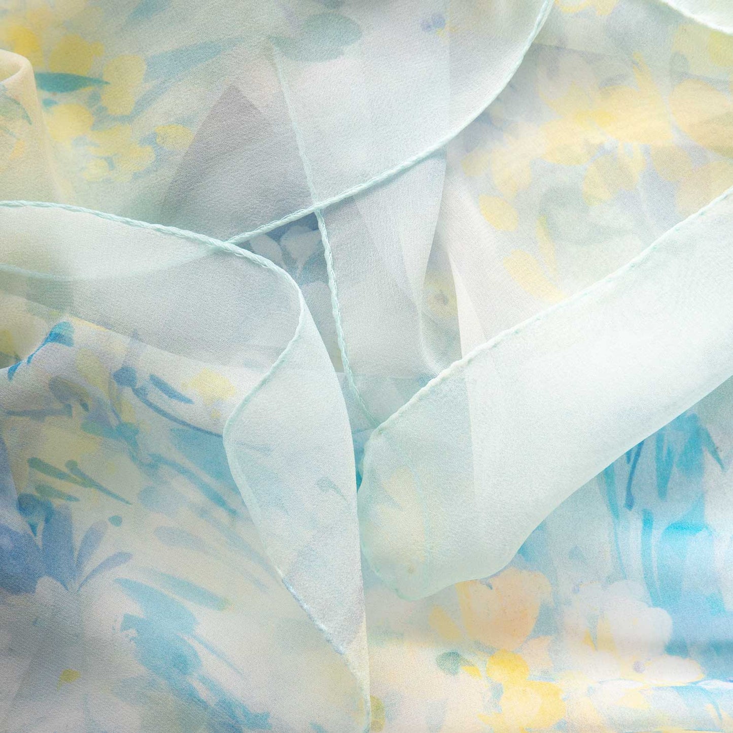 Meadow - Long Silk Scarf - Sky Blue - Solstik