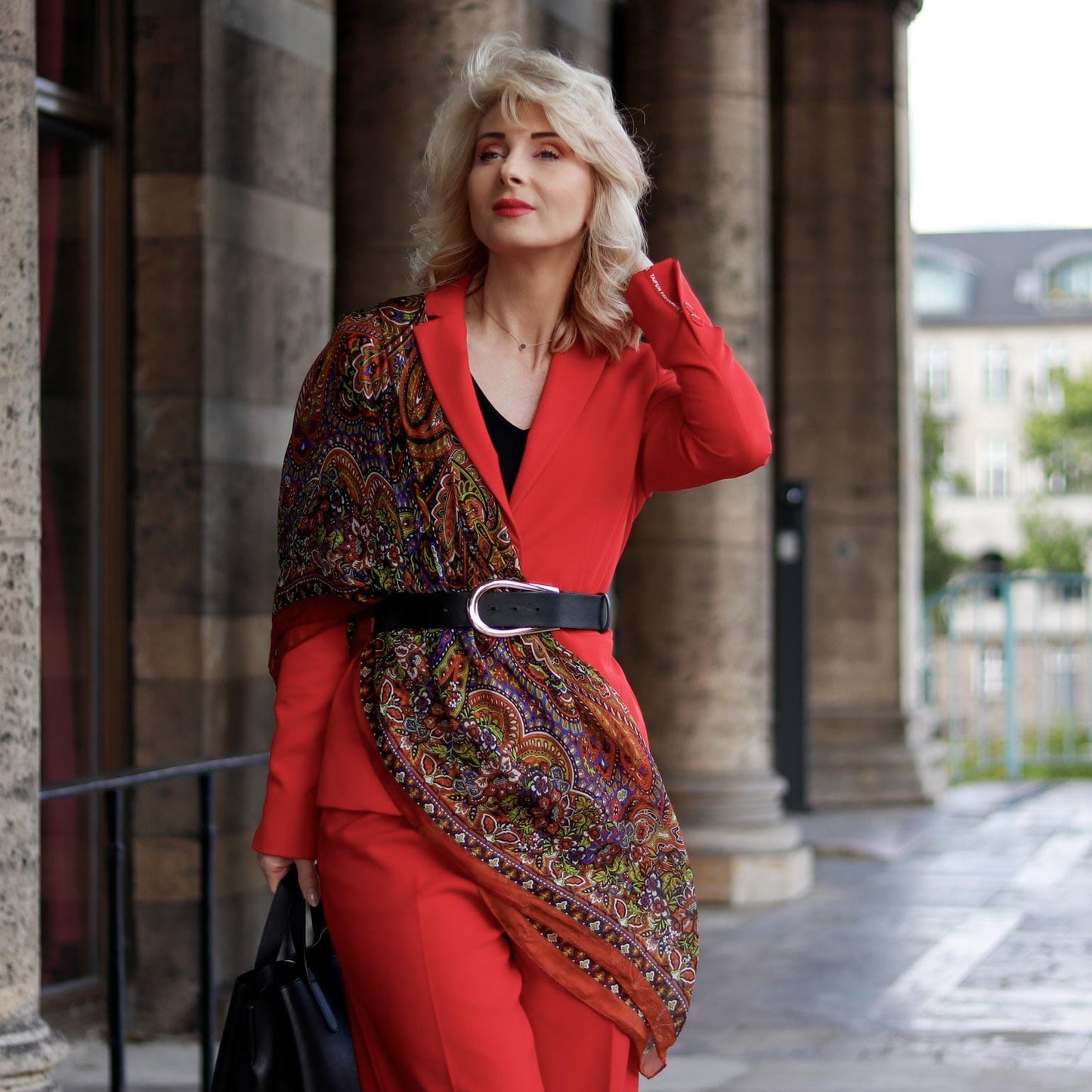 Helena - Silk Scarf Shawl - Rust - Solstik