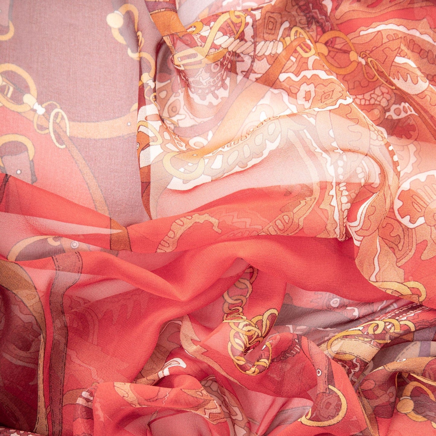 Alessandra - Long Silk Scarf - Red - Solstik