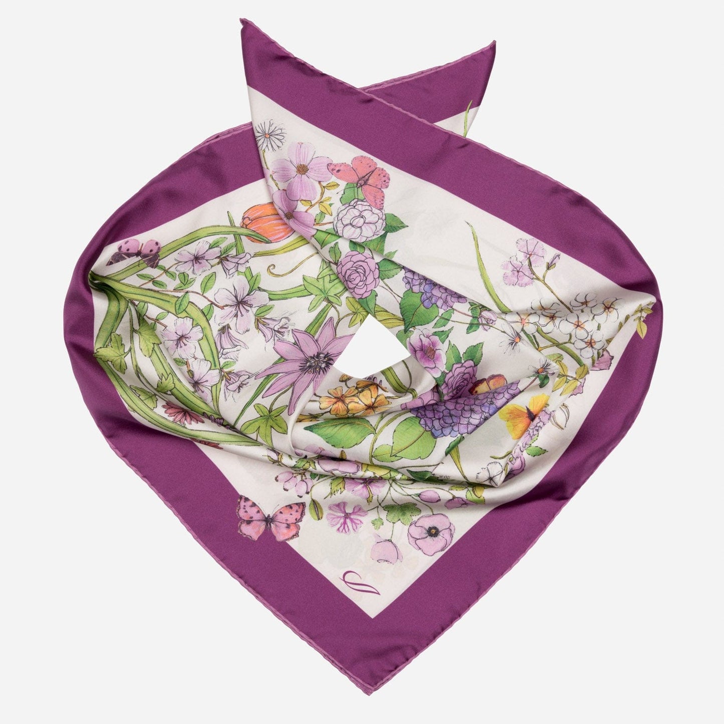Flora - Silk Foulard - Berry - Solstik