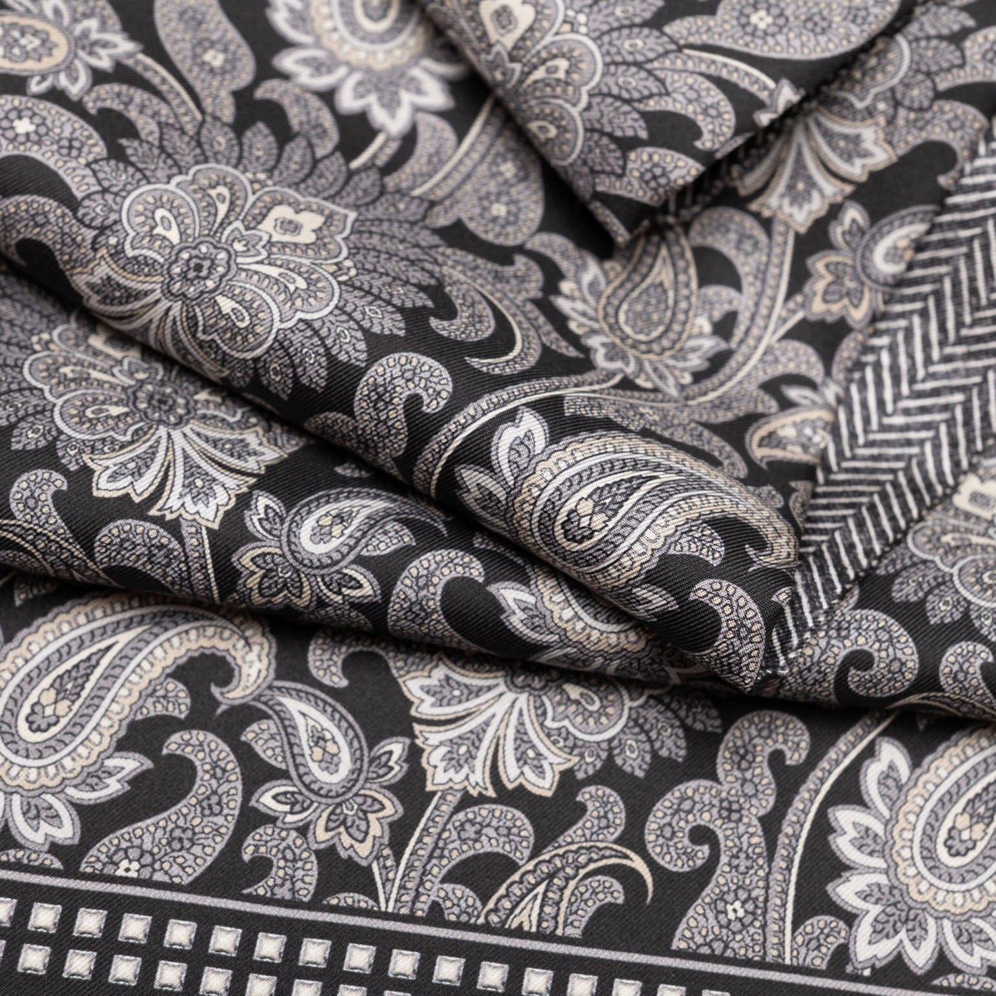 Pasquino - Reversible Silk Scarf - Black - Solstik