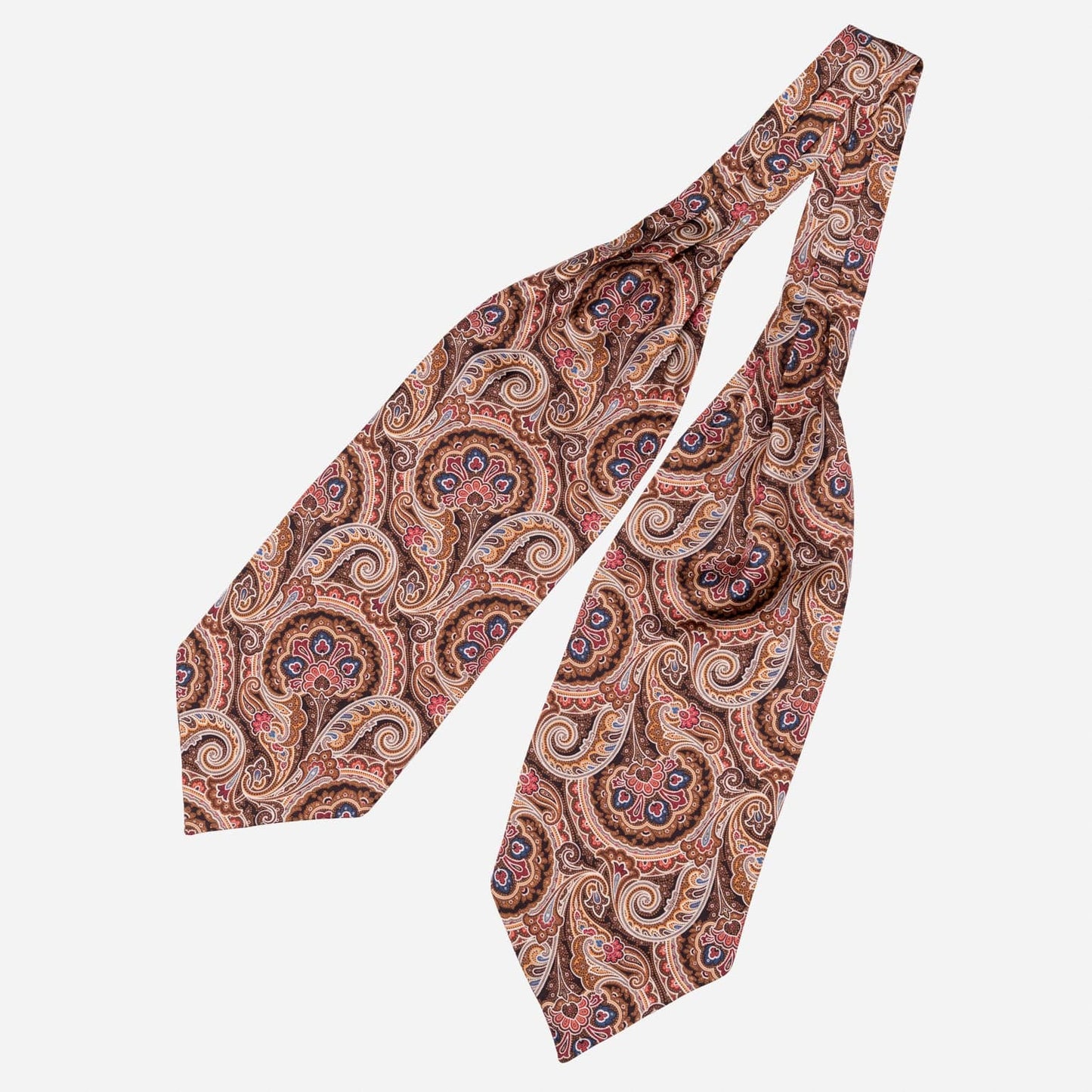 Bugatti - Silk Ascot Cravat Tie - Mahogany - Solstik