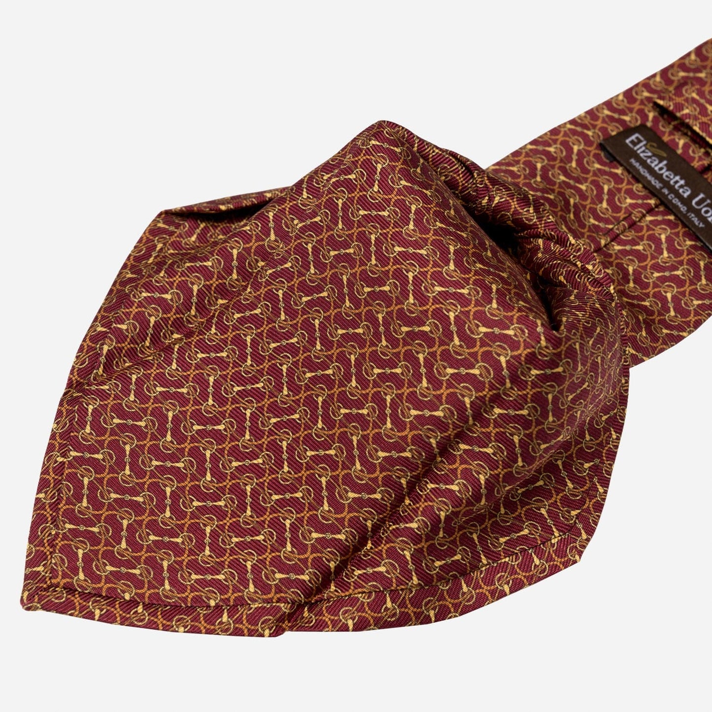 Palio - Printed Silk Tie - Burgundy - Solstik