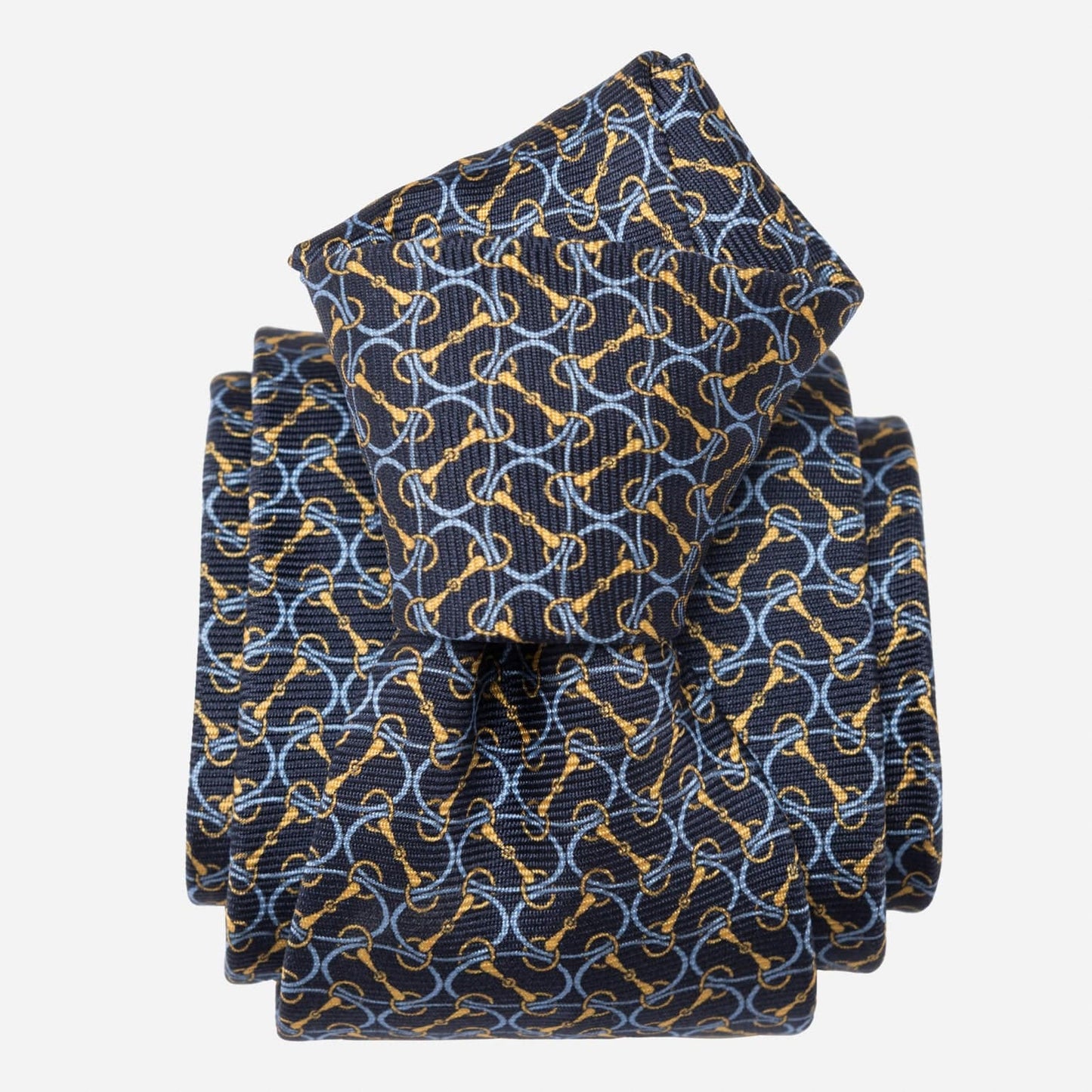 Palio - Printed Silk Tie - Navy - Solstik