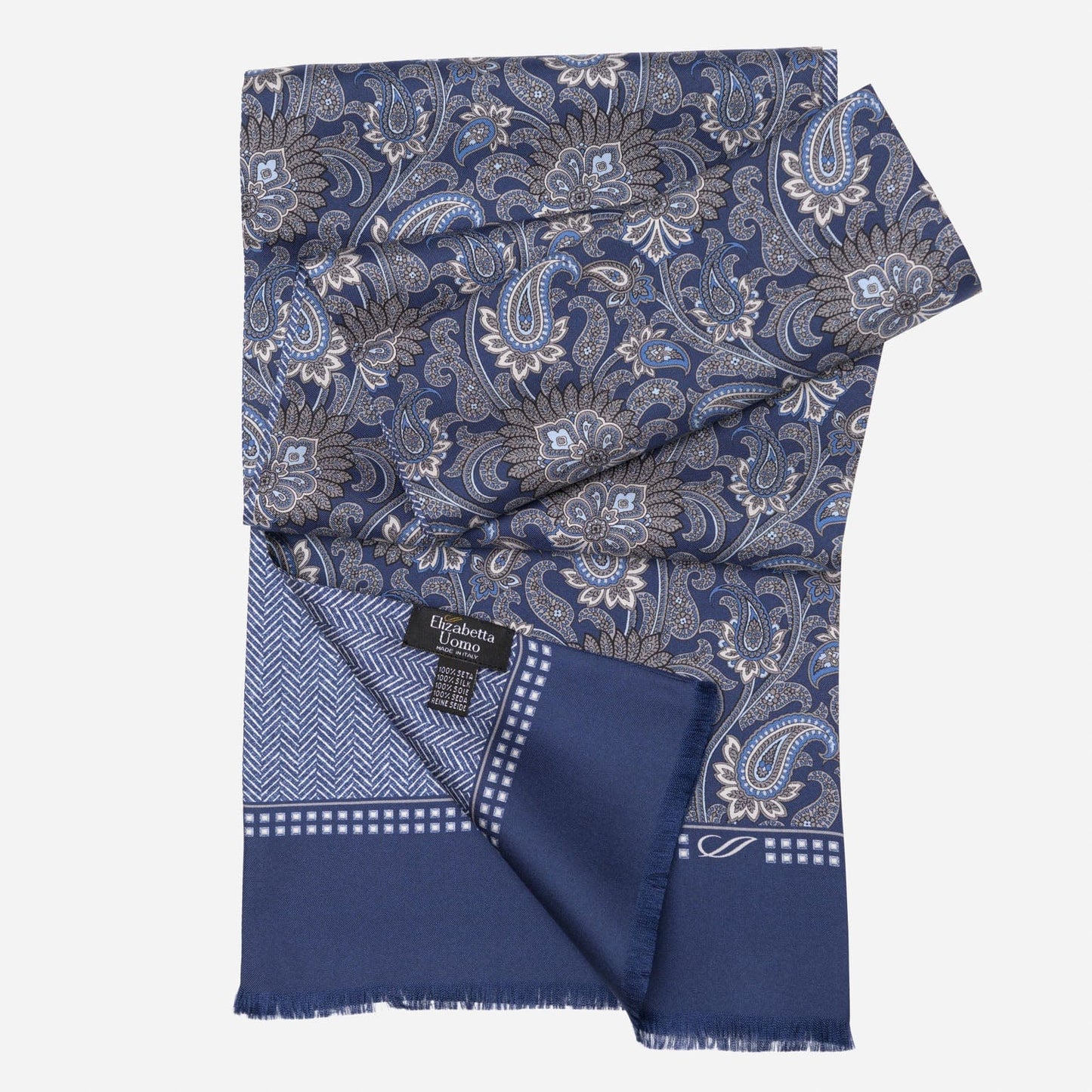 Pasquino - Reversible Silk Scarf - Navy - Solstik