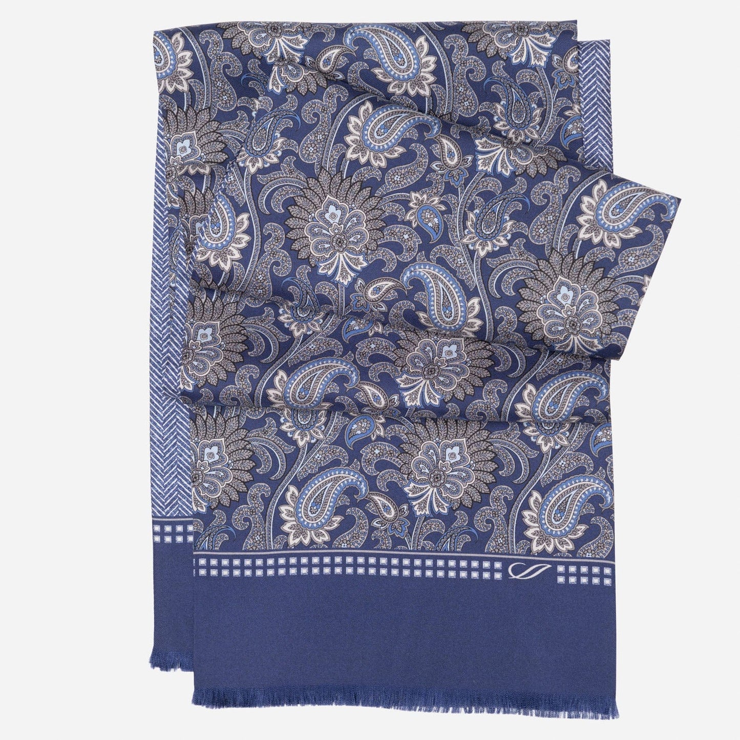 Pasquino - Reversible Silk Scarf - Navy - Solstik