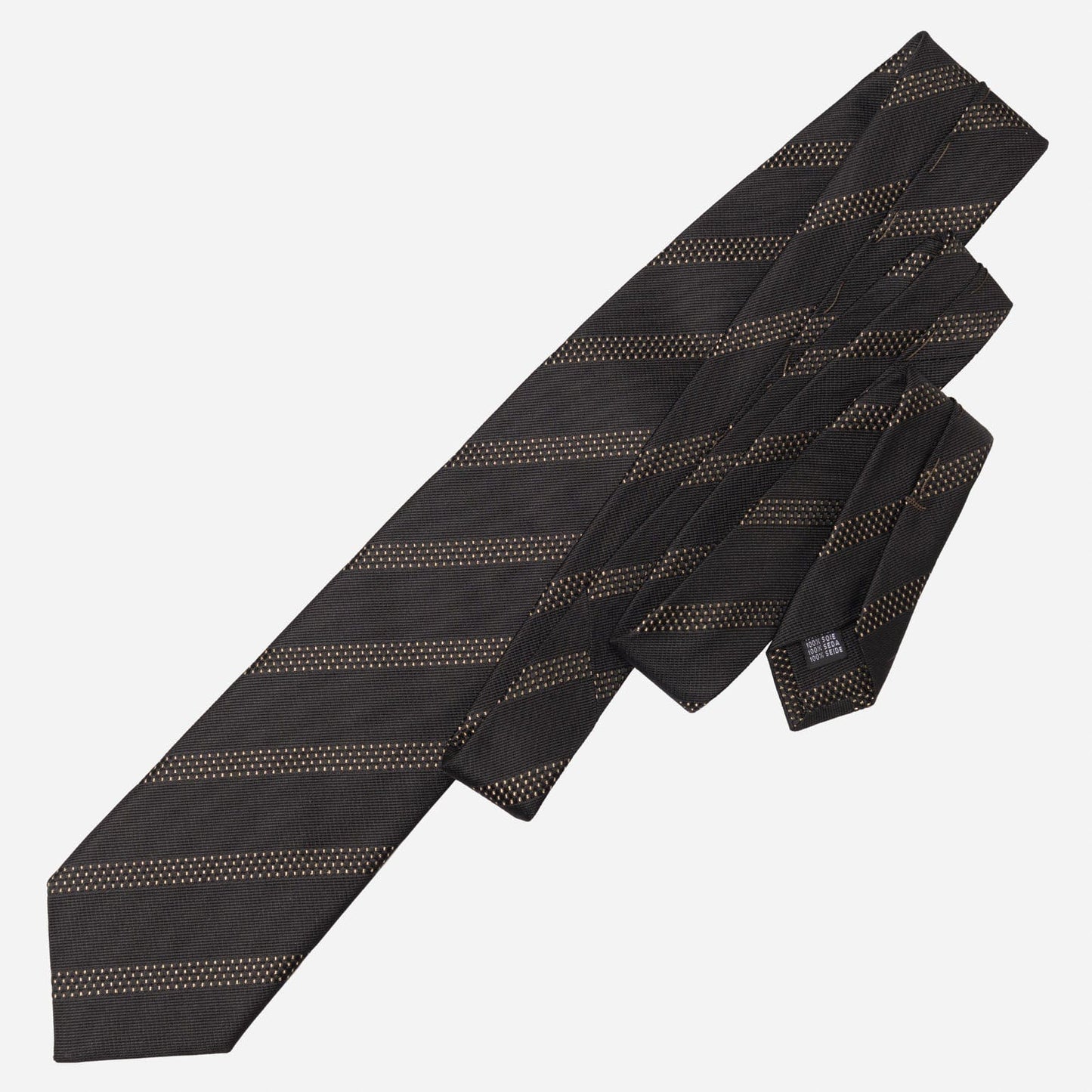 Milano - Silk Jacquard Tie - Black and Gold - Solstik