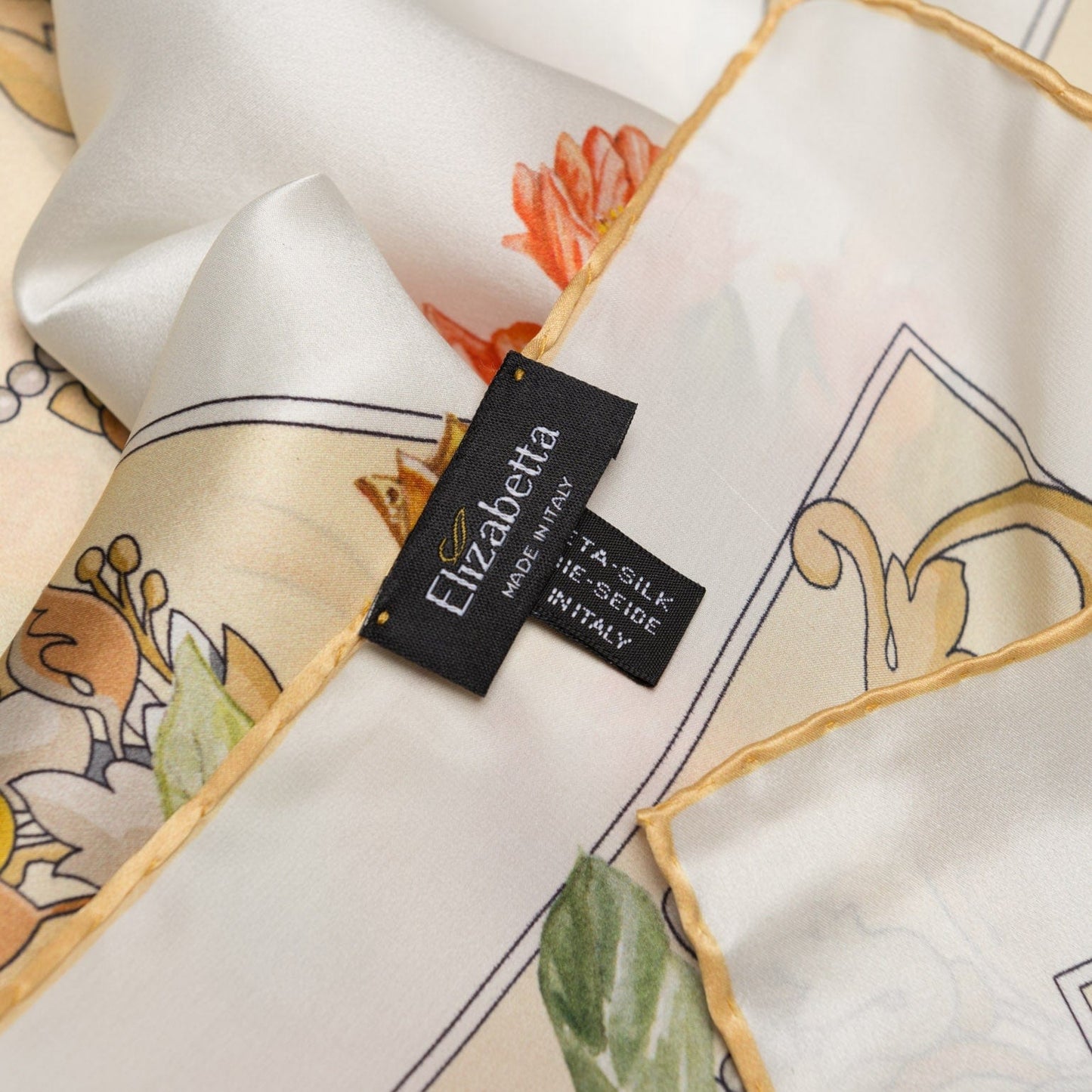 Melograno - Silk Foulard - White Gold - Solstik