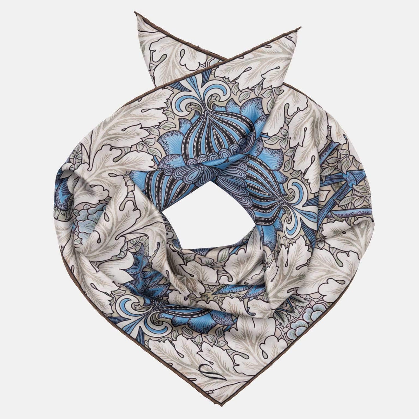 St. James - Silk Neckerchief - Blue and Tan - Solstik