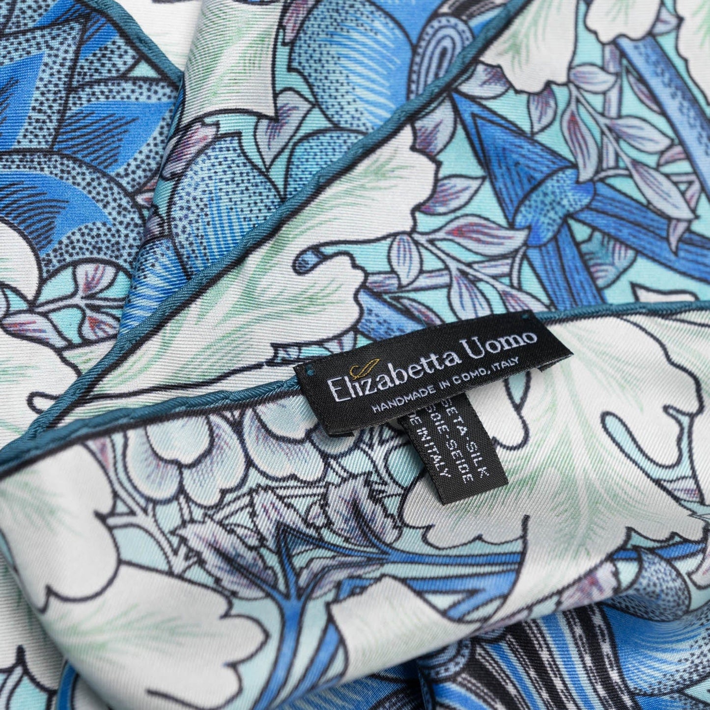 Londra - Silk Pocket Square - Blue and Mint - Solstik