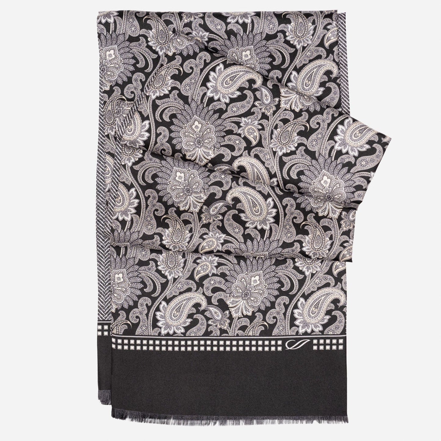 Pasquino - Reversible Silk Scarf - Black - Solstik