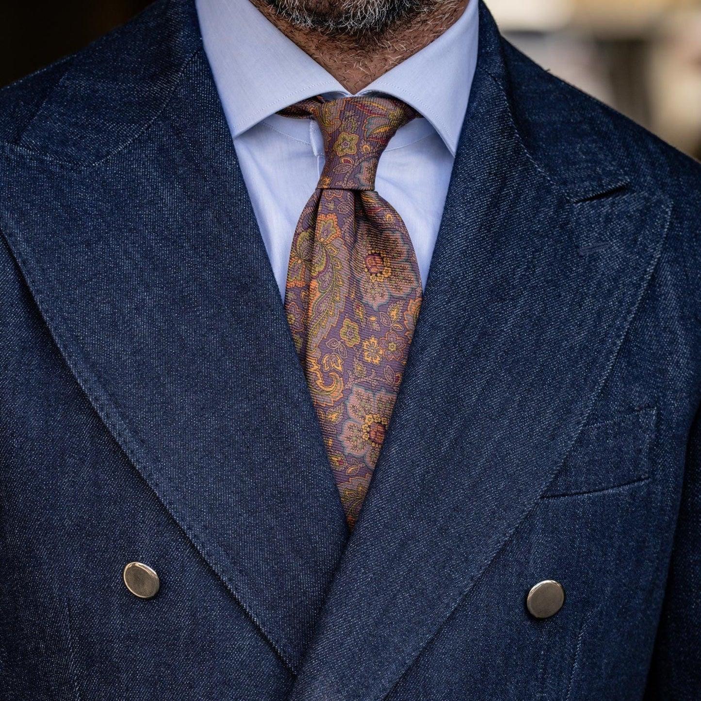 Trevi - Printed Madder Silk Tie - Plum - Solstik