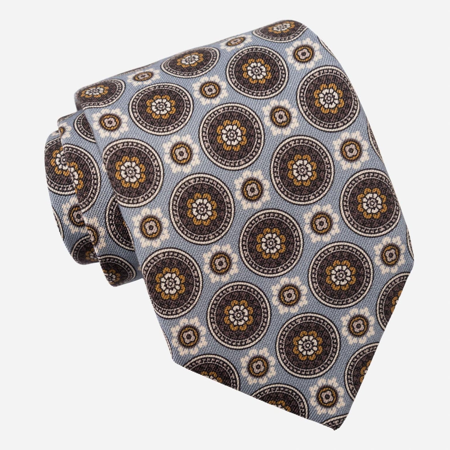 La Vigna - Printed Wool & Silk Tie - Grey - Solstik