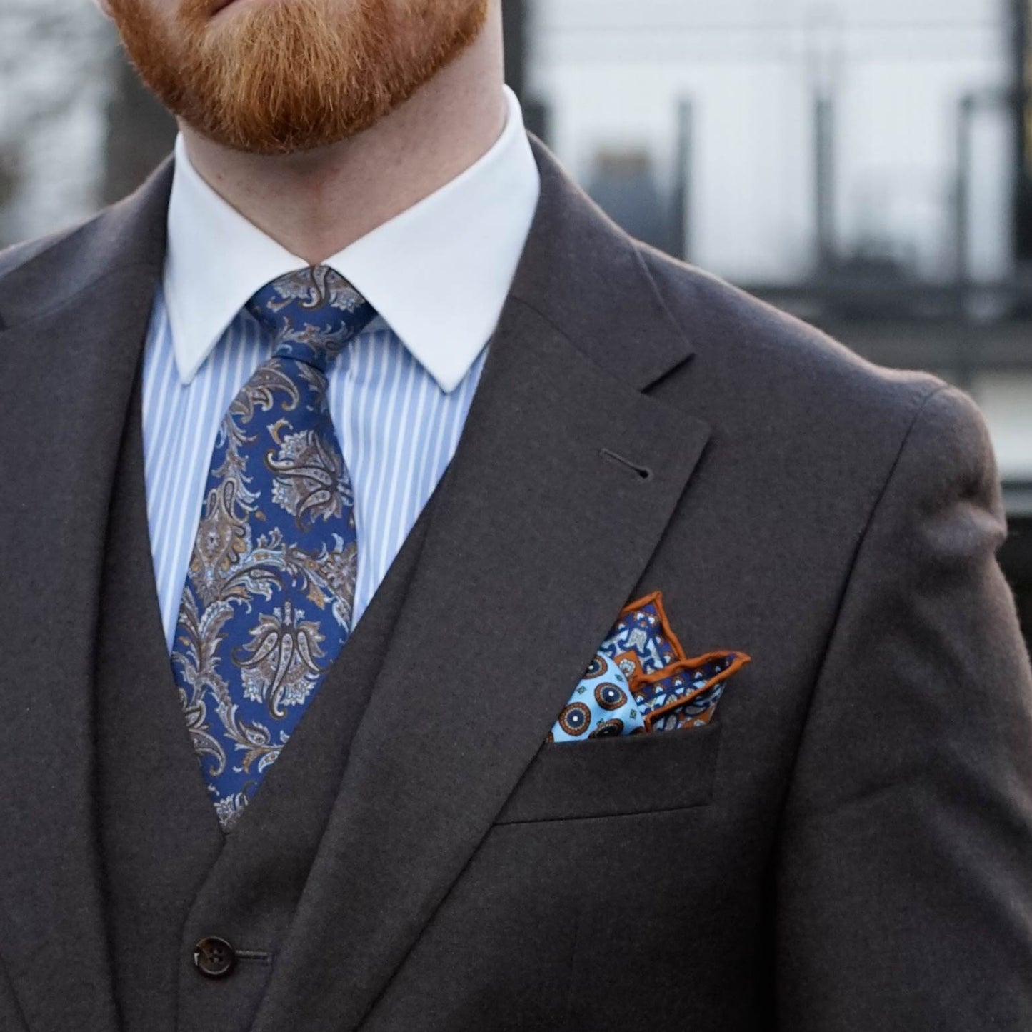 Imola - Silk Pocket Square - Sky Blue - Solstik