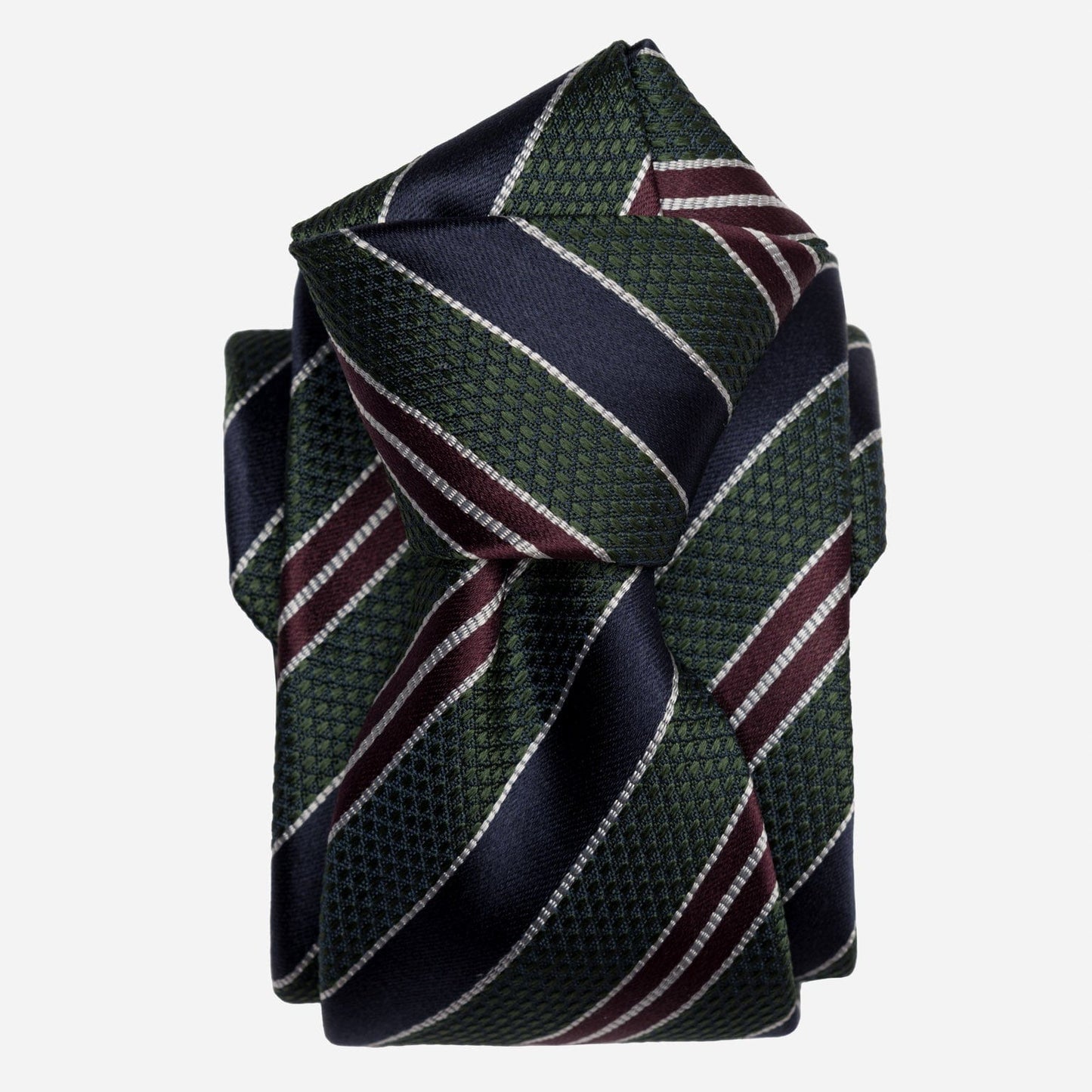 Vesuvio - Silk Jacquard Tie - Green and Navy - Solstik