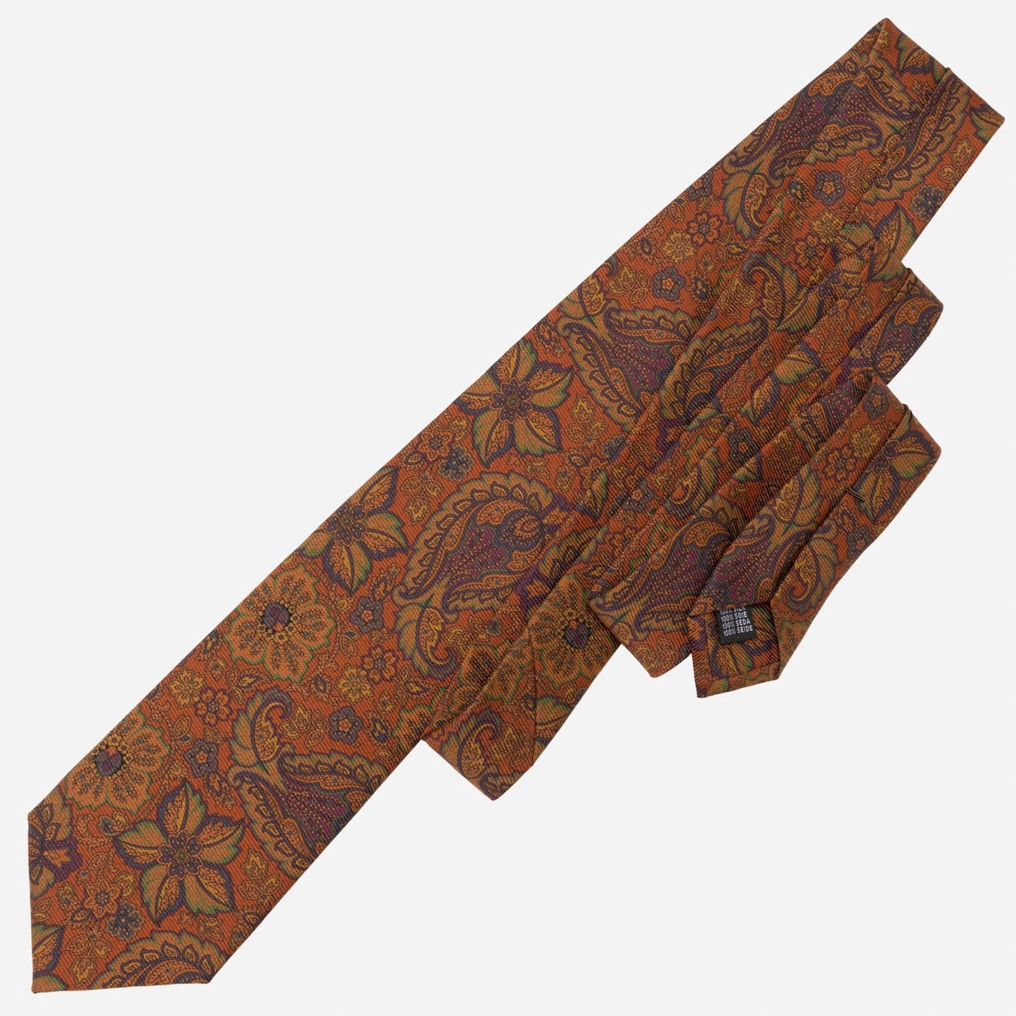 Trevi - Printed Madder Silk Tie - Ginger - Solstik