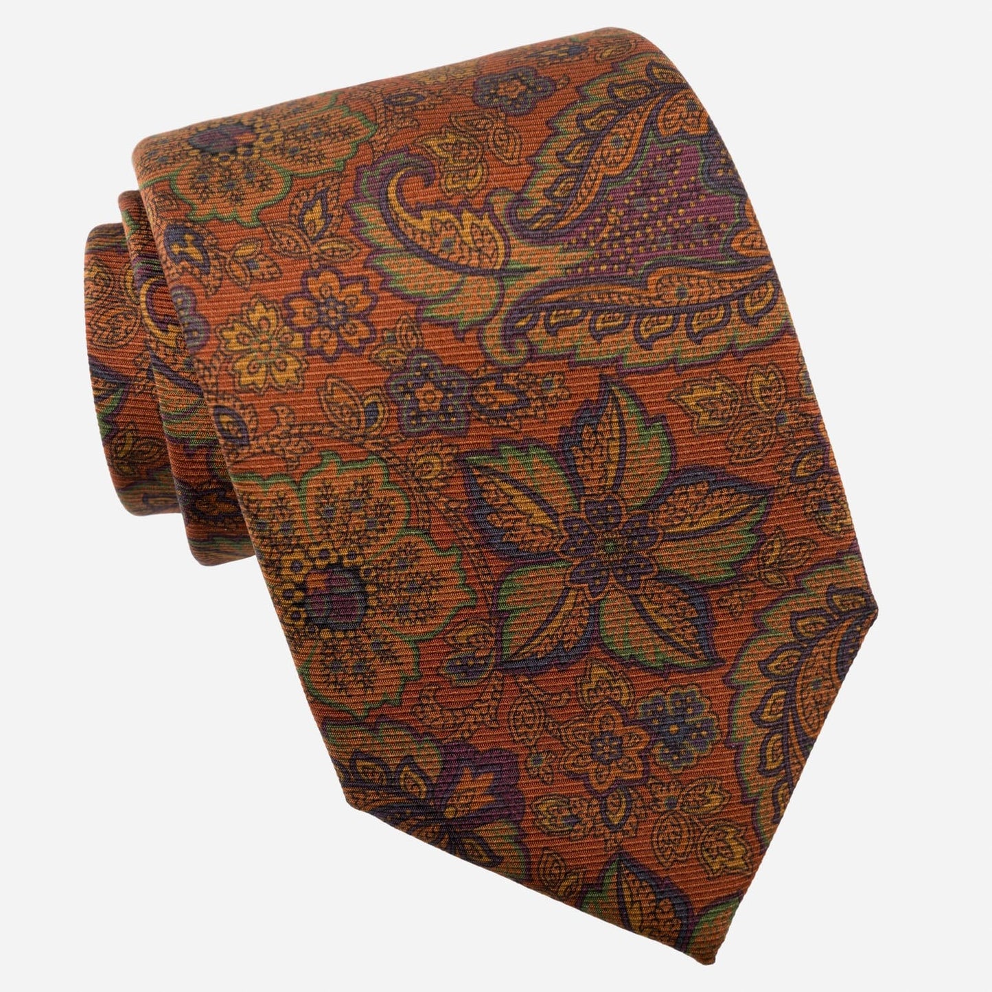 Trevi - Printed Madder Silk Tie - Ginger - Solstik