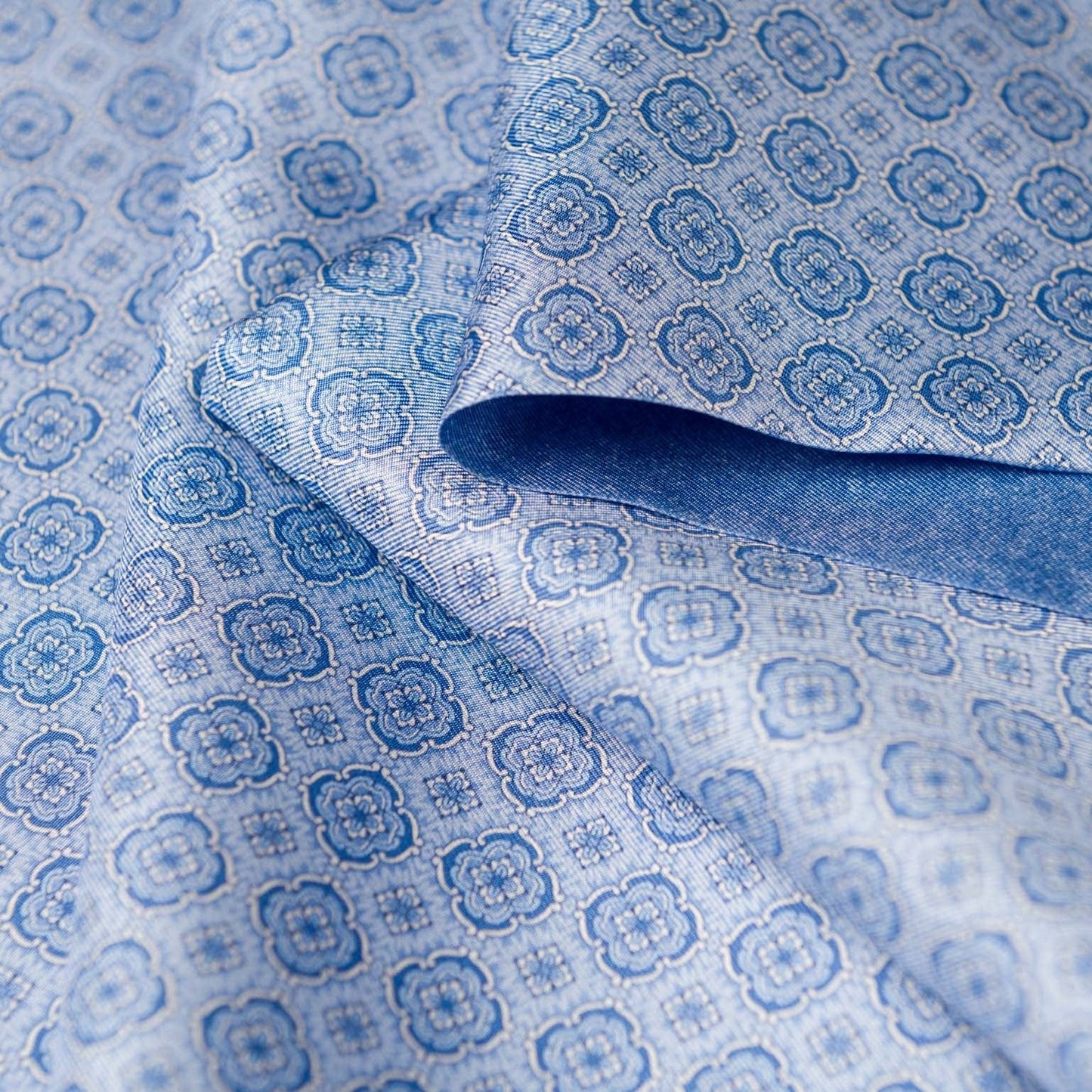 Palazzo - Reversible Silk Scarf - Sky Blue - Solstik