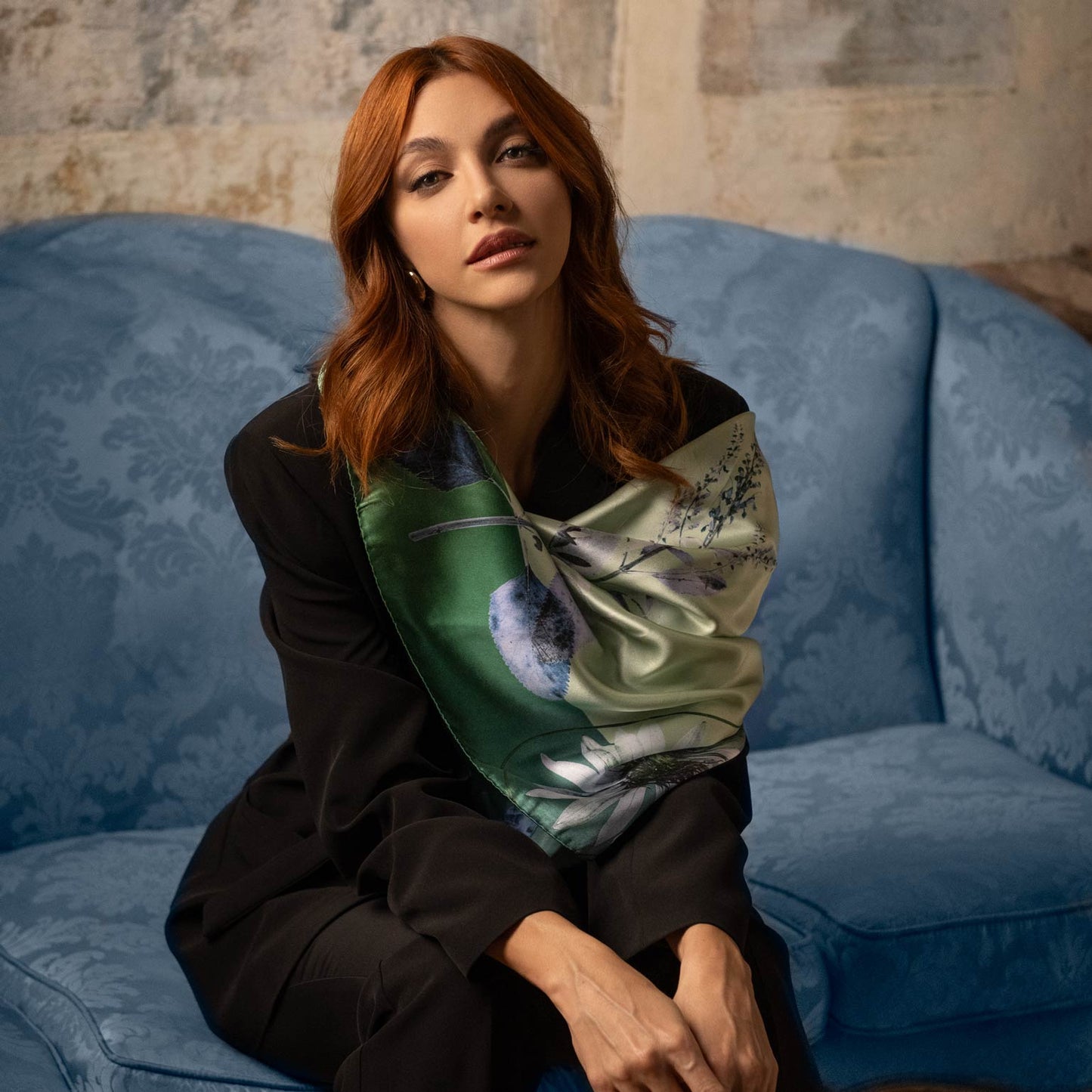Cristina - Silk Foulard - Laurel Green - Solstik