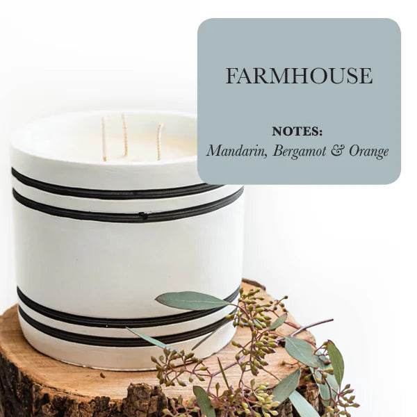 Luxury Large Striped Stone Designer Candle - Solstik #