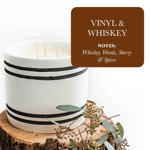 Luxury Large Striped Stone Designer Candle - Solstik #