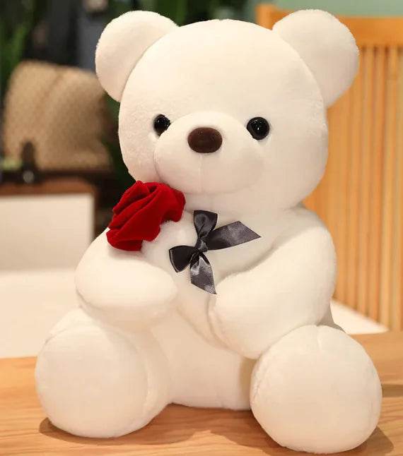 Hugging Roses Teddy Bear Plush Pillow - Solstik