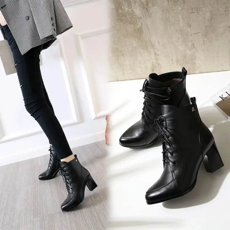 Chic Euro Pointed Ankle Heels - Solstik