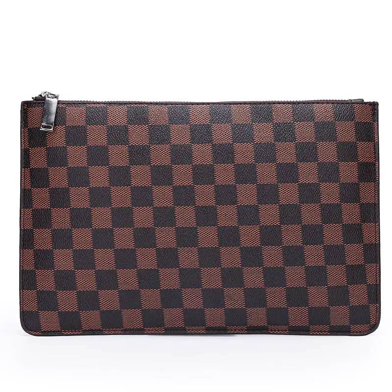 Men's Soft PU Plaid Business Casual Clutch Bag - Solstik