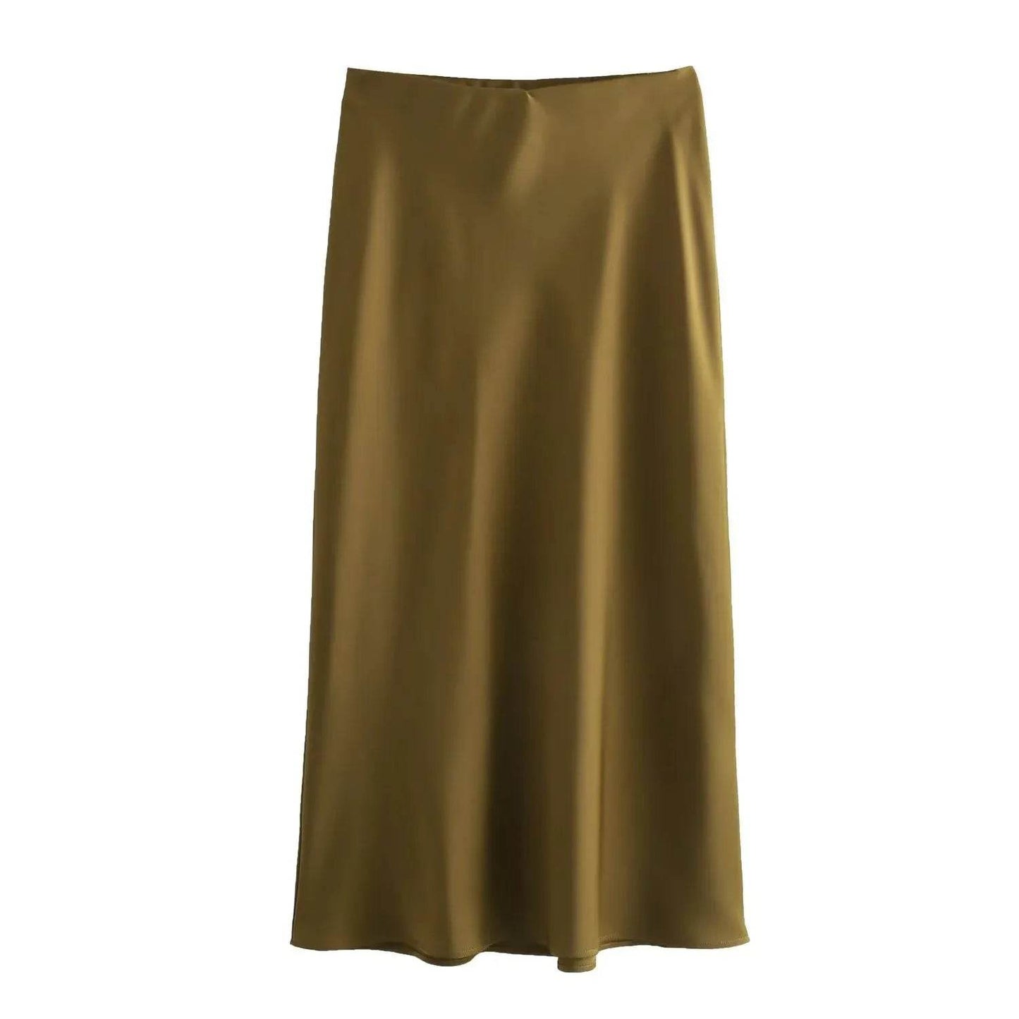 Ladies' Satin Midi Skirt - Solstik