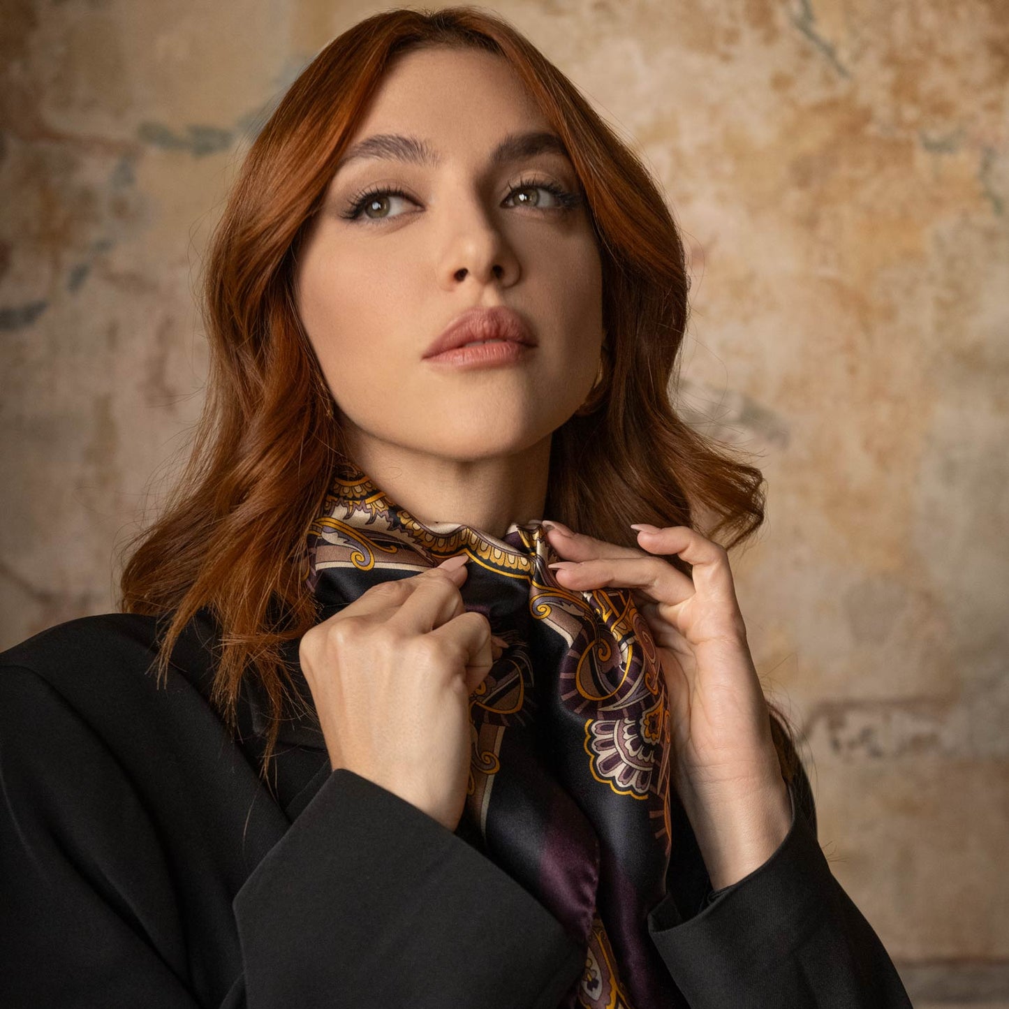 Malta - Silk Foulard - Plum - Solstik