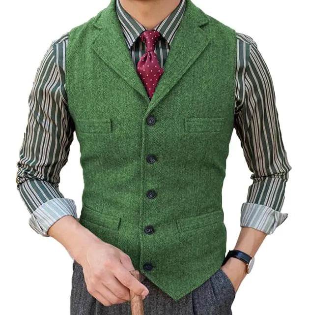 Organic Cotton & Wool Slim Fit Men's Business Vest - Solstik