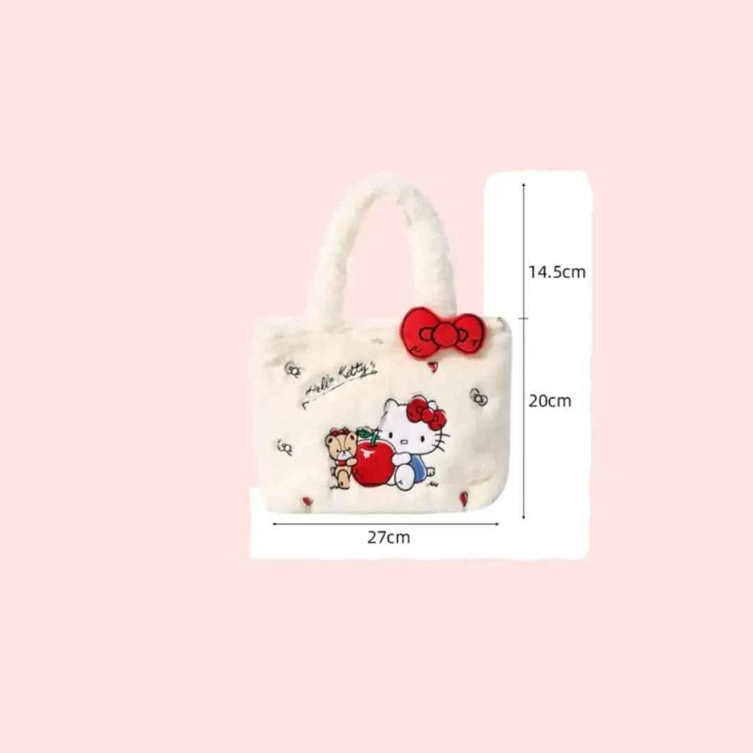 Girl's Plush Hello Kitty Handbag with Removable Strap