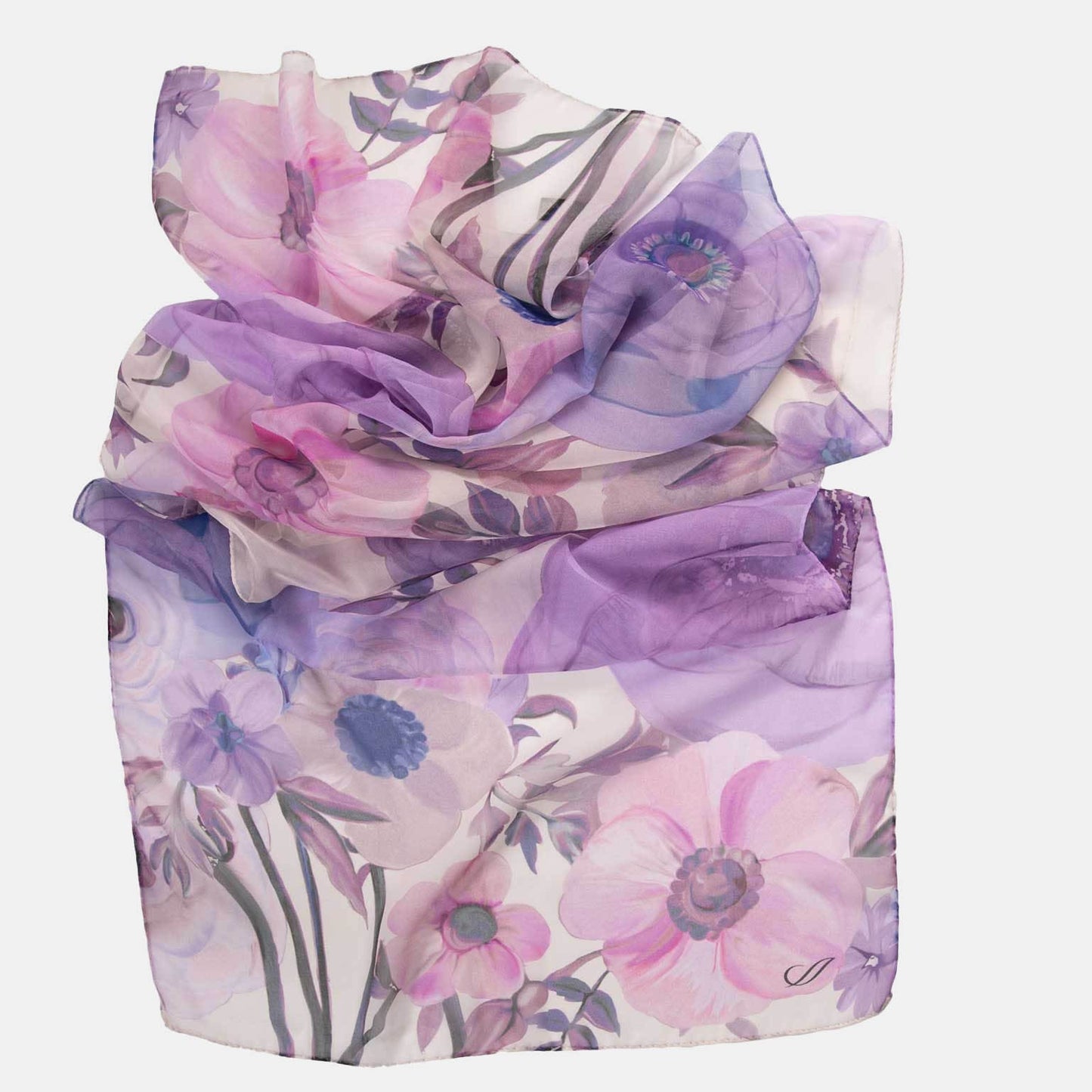Campo de' Fiori - Long Silk Scarf - Lavender - Solstik