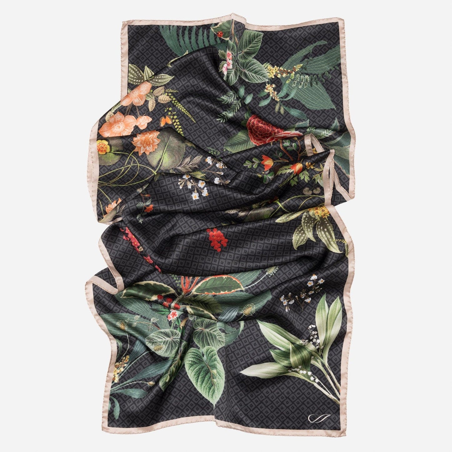 Sara - Long Silk Scarf - Black - Solstik