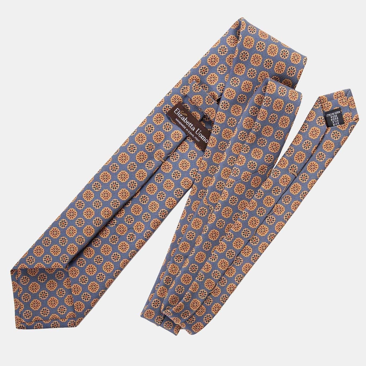 Claudius - Printed Madder Silk Tie - Venetian Blue - Solstik