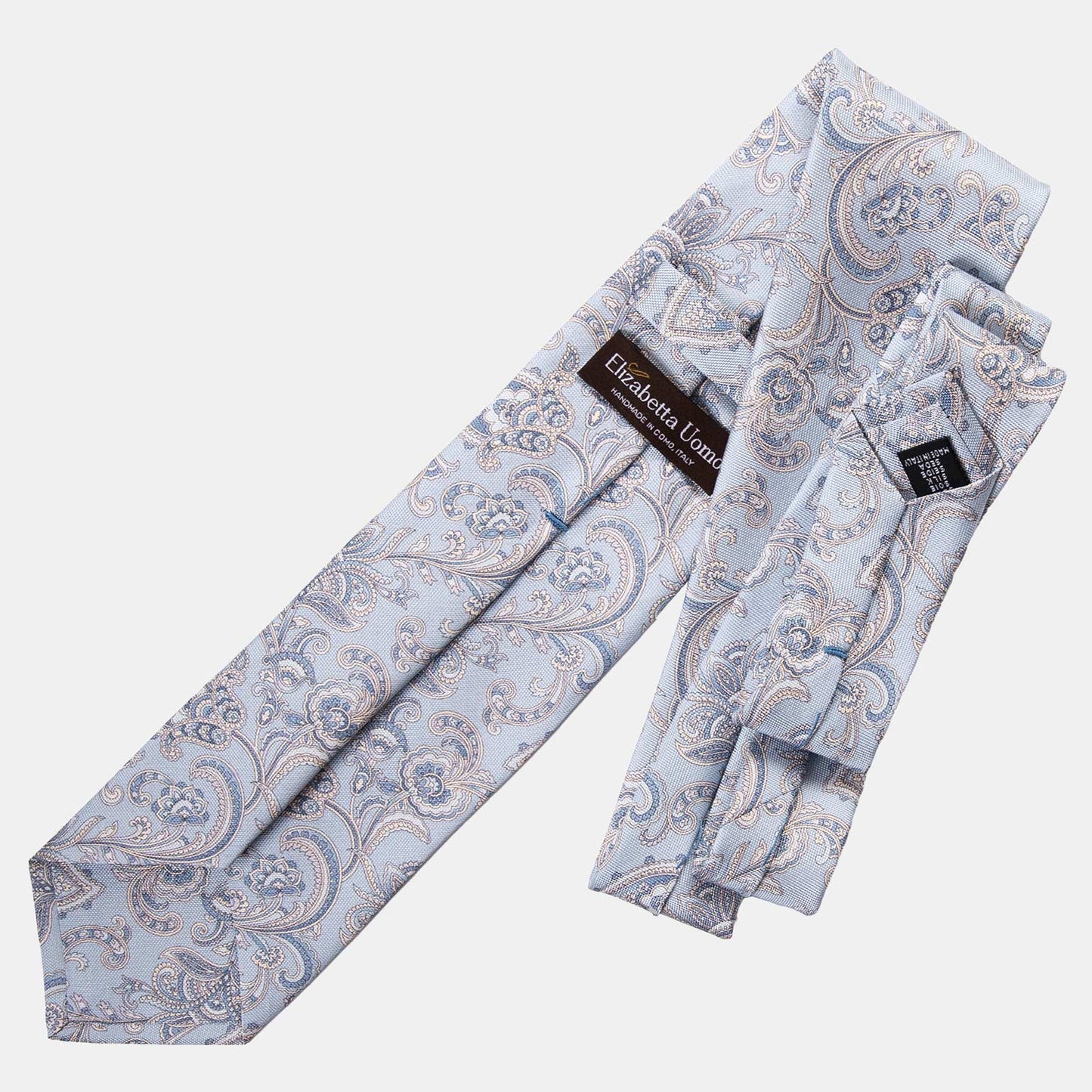 Novara - Printed Silk Tie - Sky Blue - Solstik