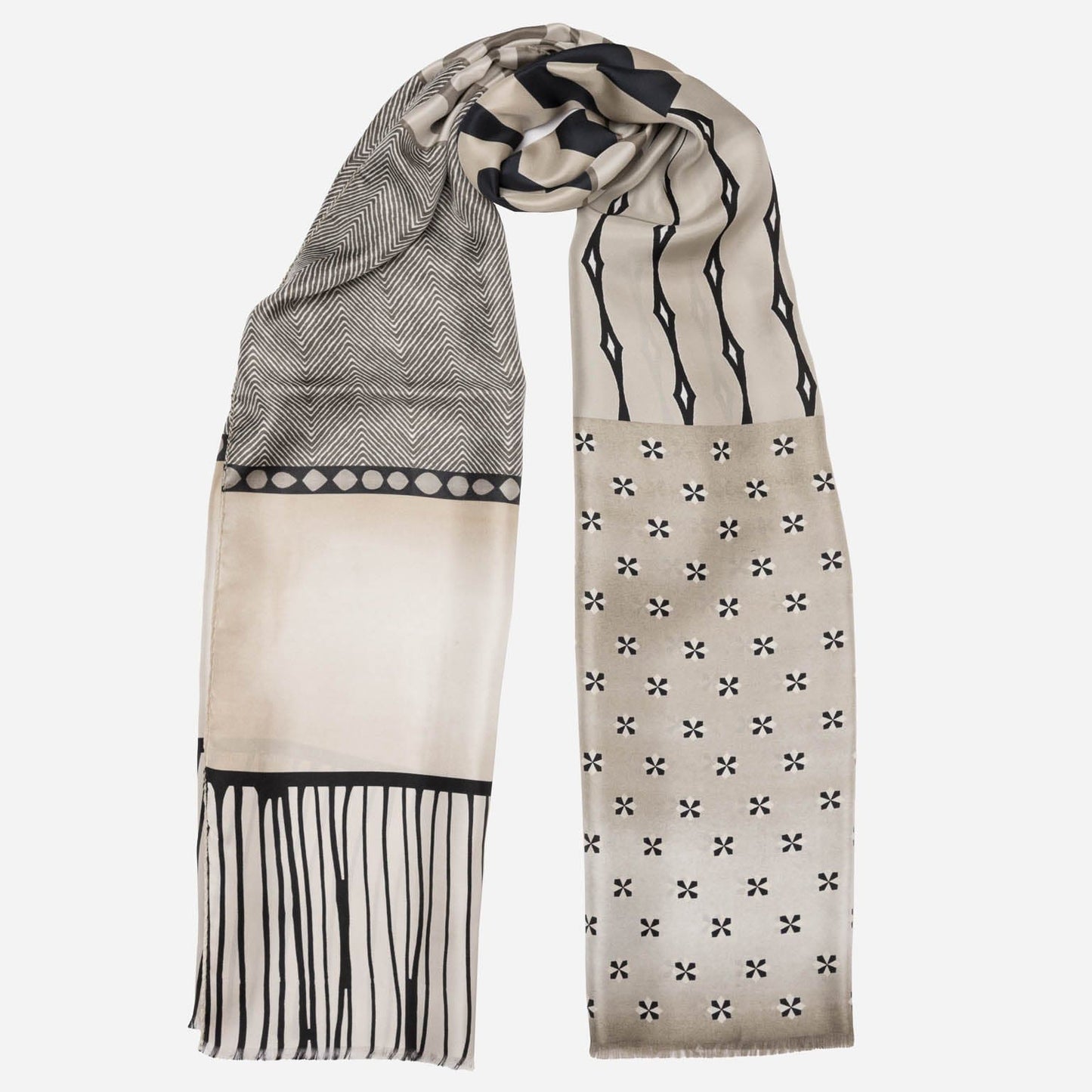 Atri - Long Silk Scarf - Sand - Solstik
