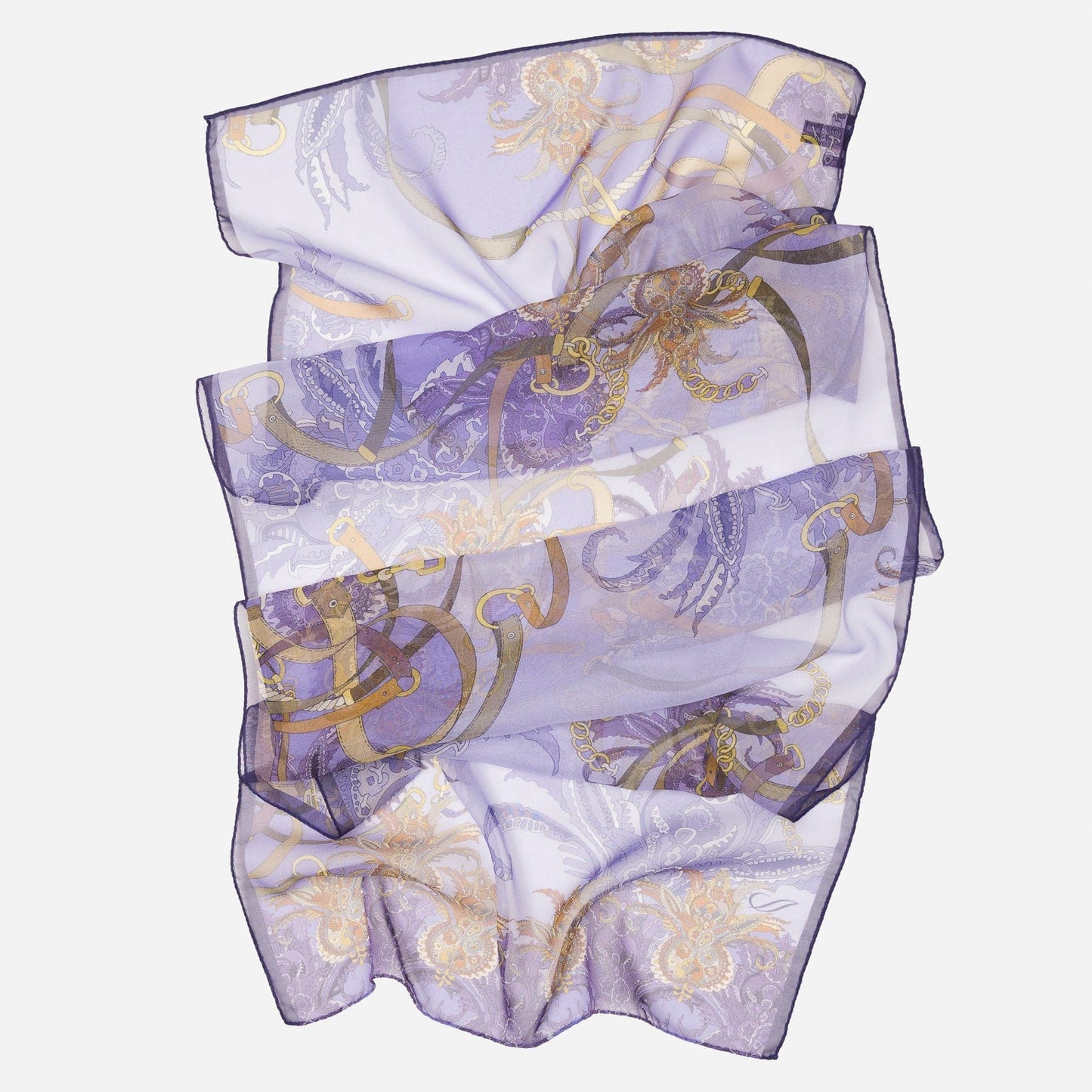 Alessandra - Long Silk Scarf - Purple - Solstik