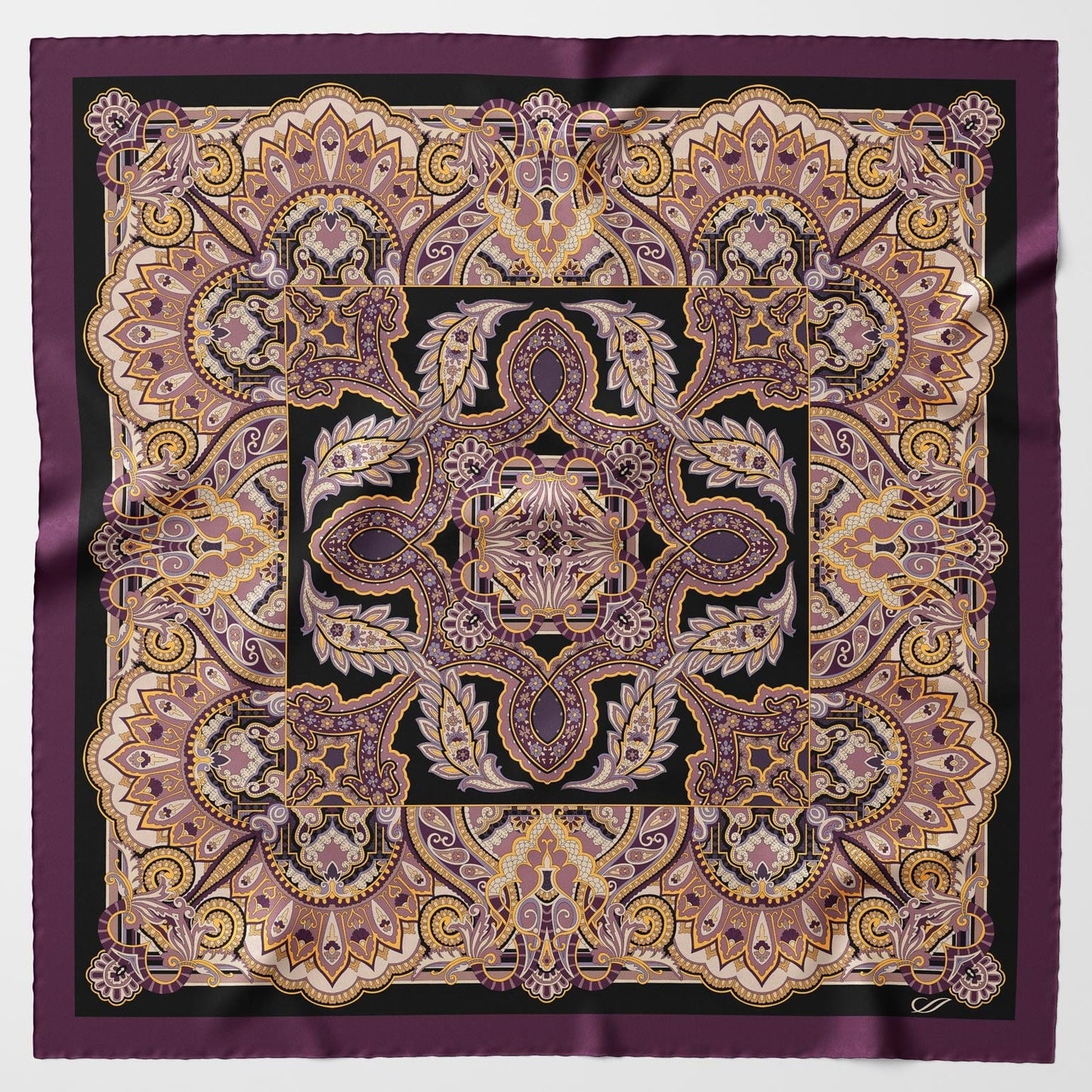 Malta - Silk Foulard - Plum - Solstik